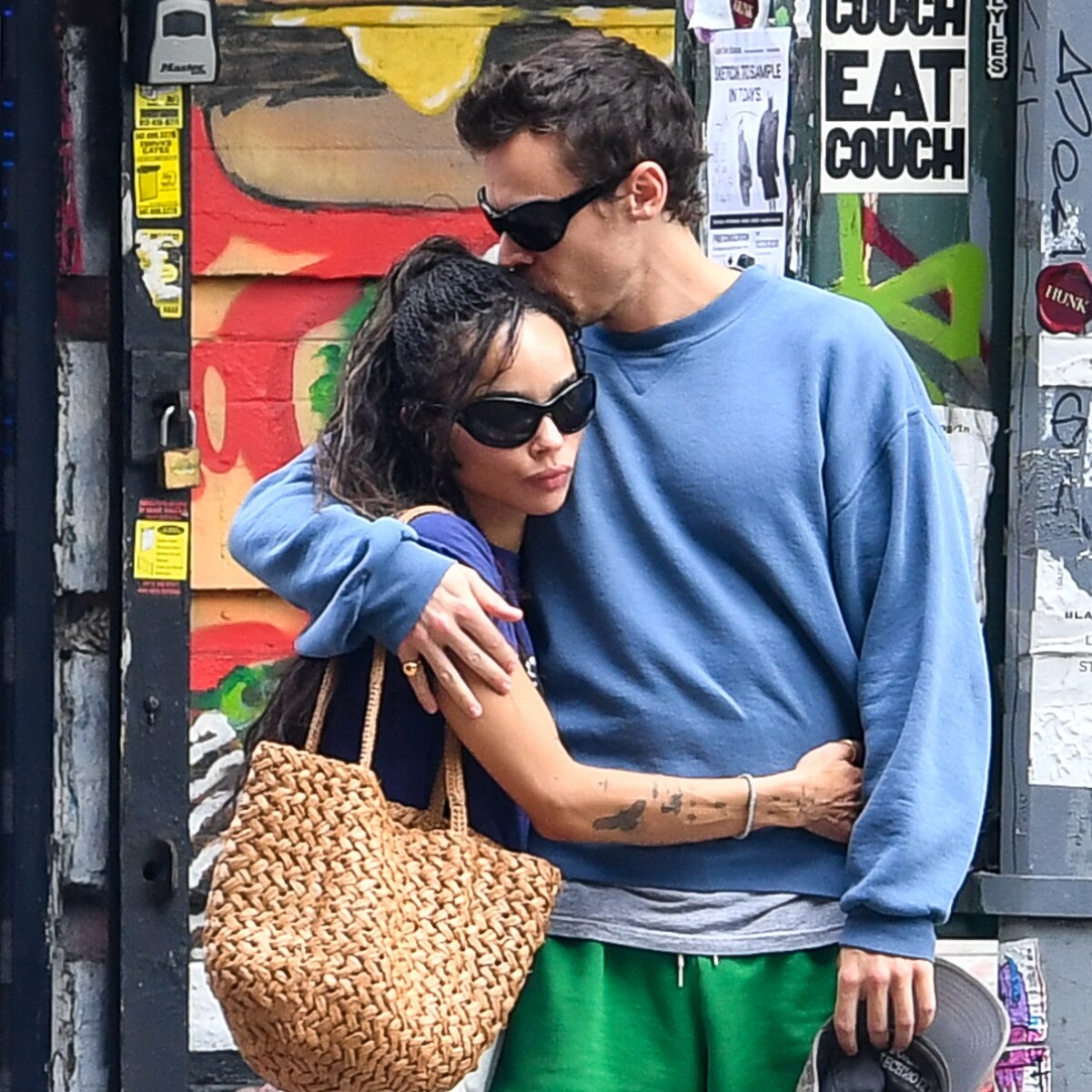 Harry Styles and Zoë Kravitz spotted sharing a kiss during a casual outing.