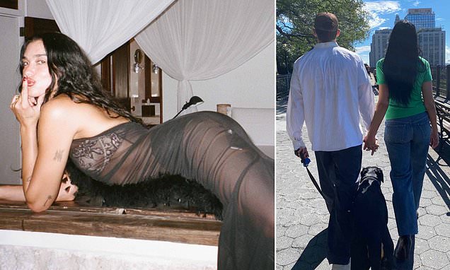Dua Lipa posing in lingerie and romantic snaps with Callum Turner