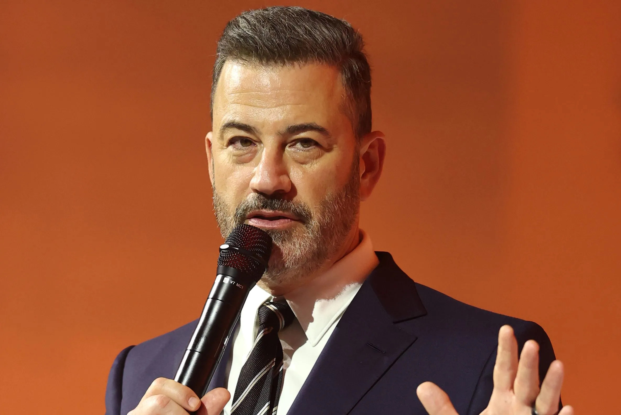 Jimmy Kimmel hosting his late-night talk show on ABC