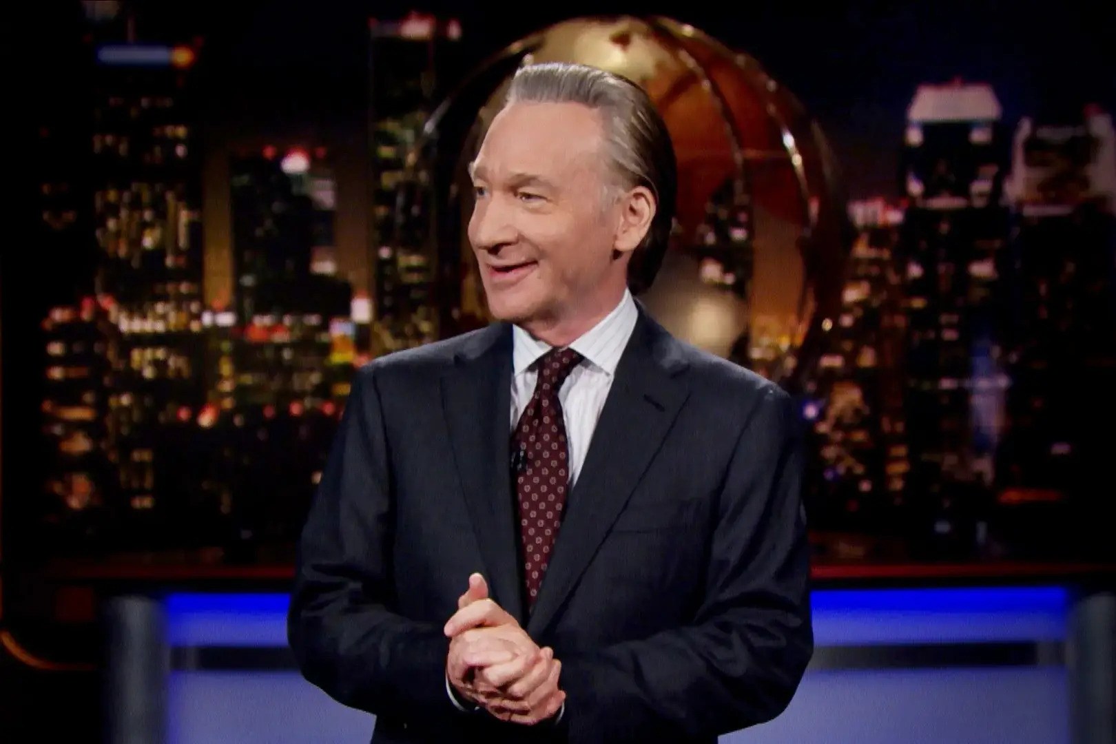 Bill Maher speaking on the set of HBO's Real Time