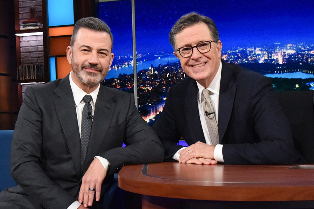 Stephen Colbert smiling during a television appearance