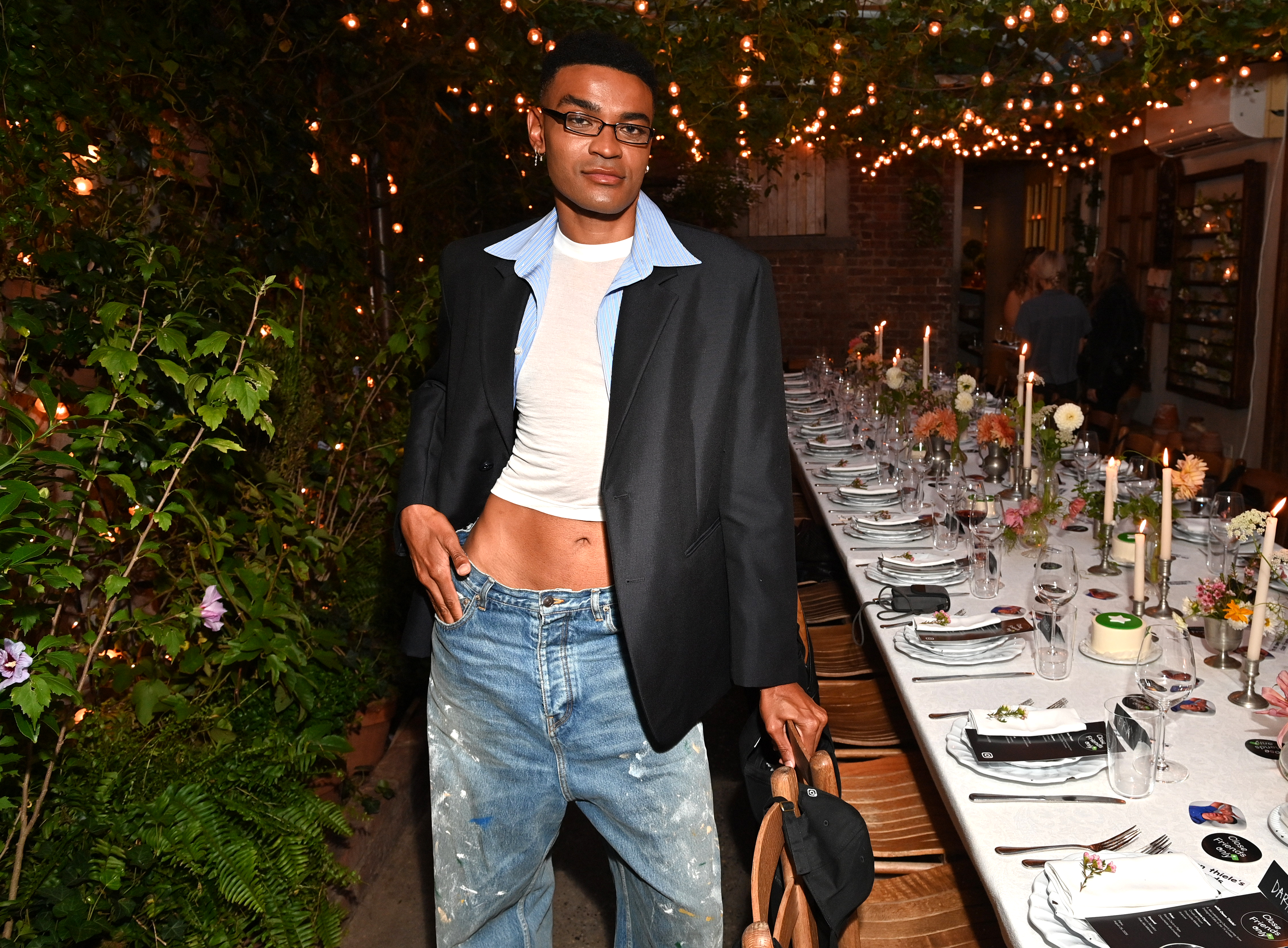 Owen Thiele posing at an entertainment event for FX show Adults