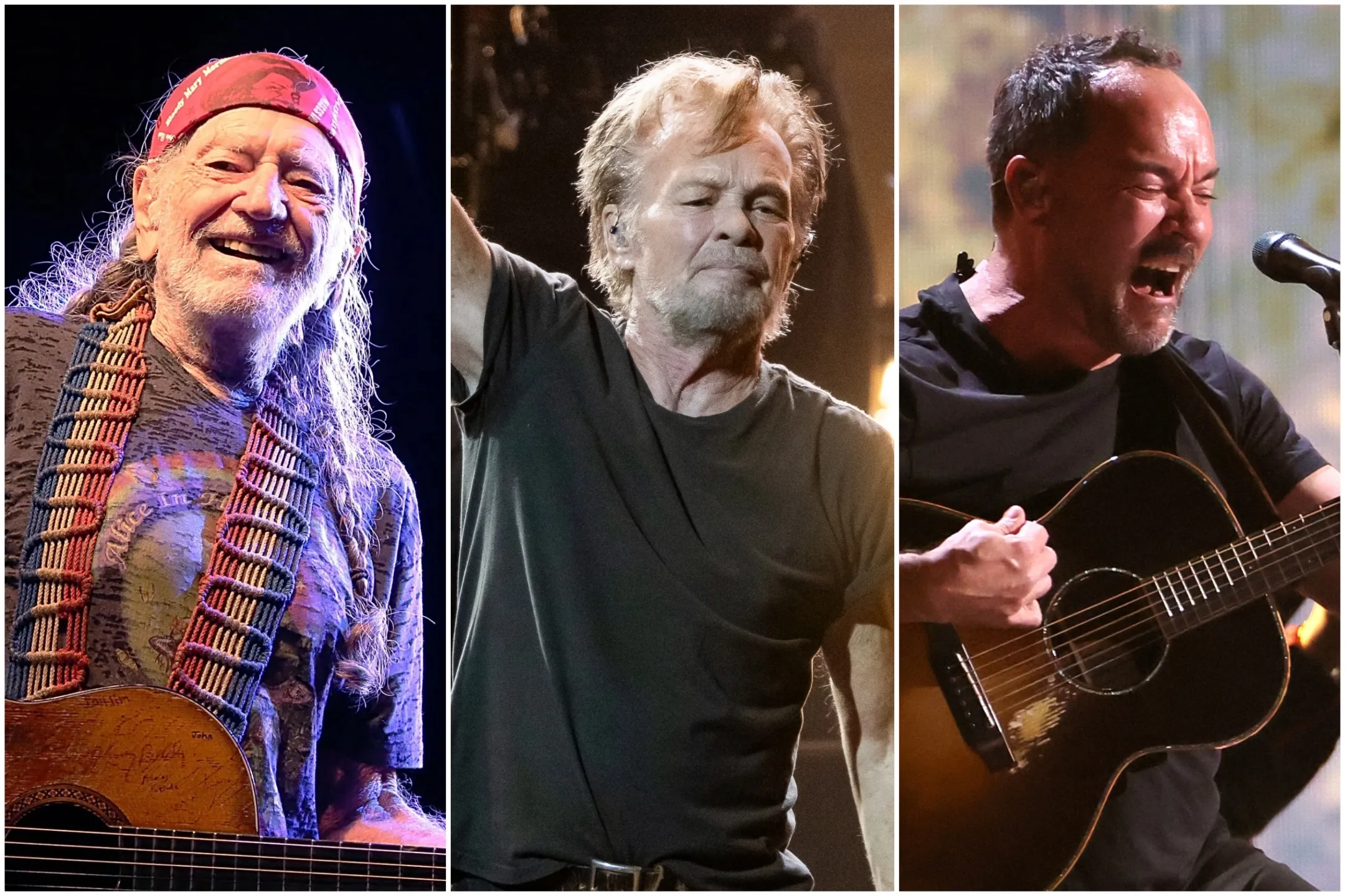 Willie Nelson performing live on stage at Farm Aid