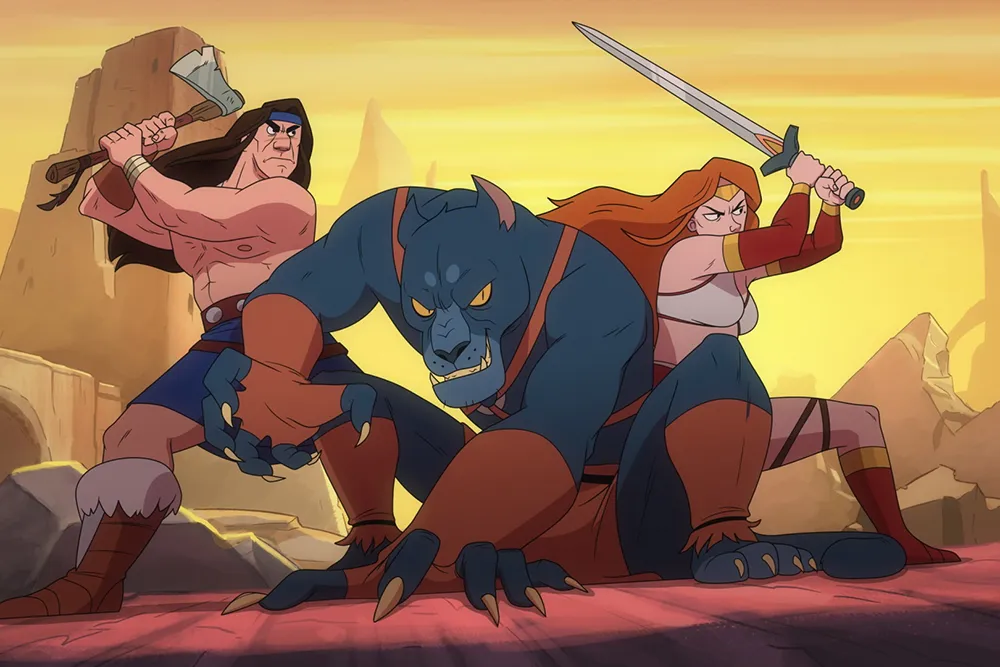 Matthew Rhys and Lisa Gilroy voice characters in the Golden Axe animated series trailer