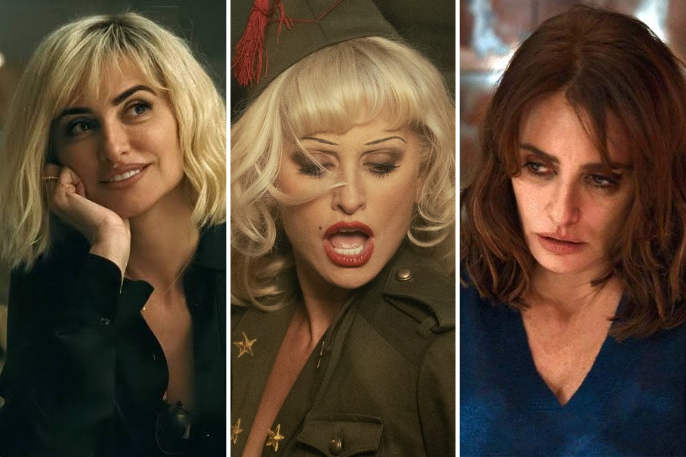 Penélope Cruz posing on a red carpet at a movie premiere