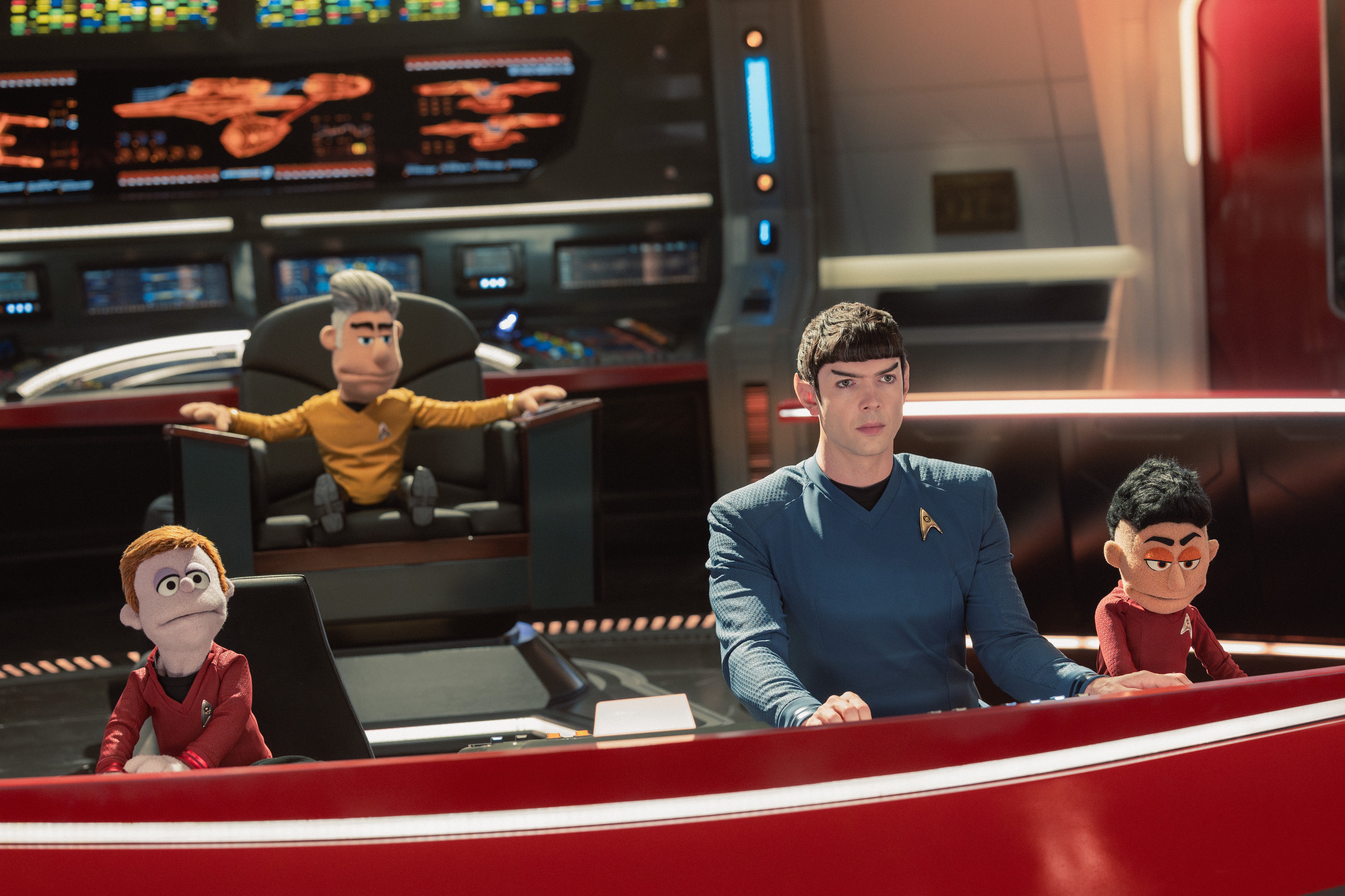 Puppet versions of Enterprise crew members in Star Trek Strange New Worlds Season 4