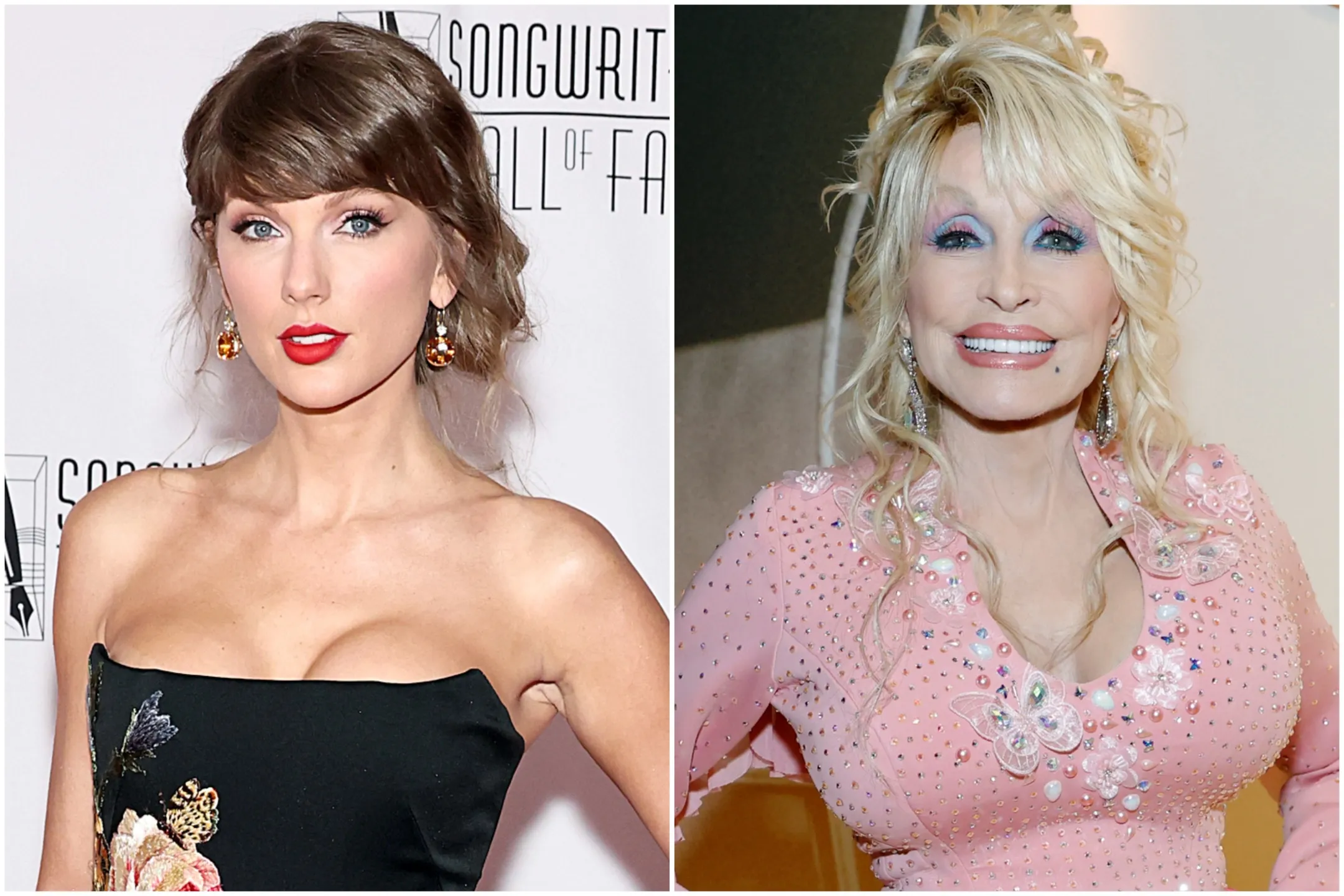 Taylor Swift paying tribute to Dolly Parton
