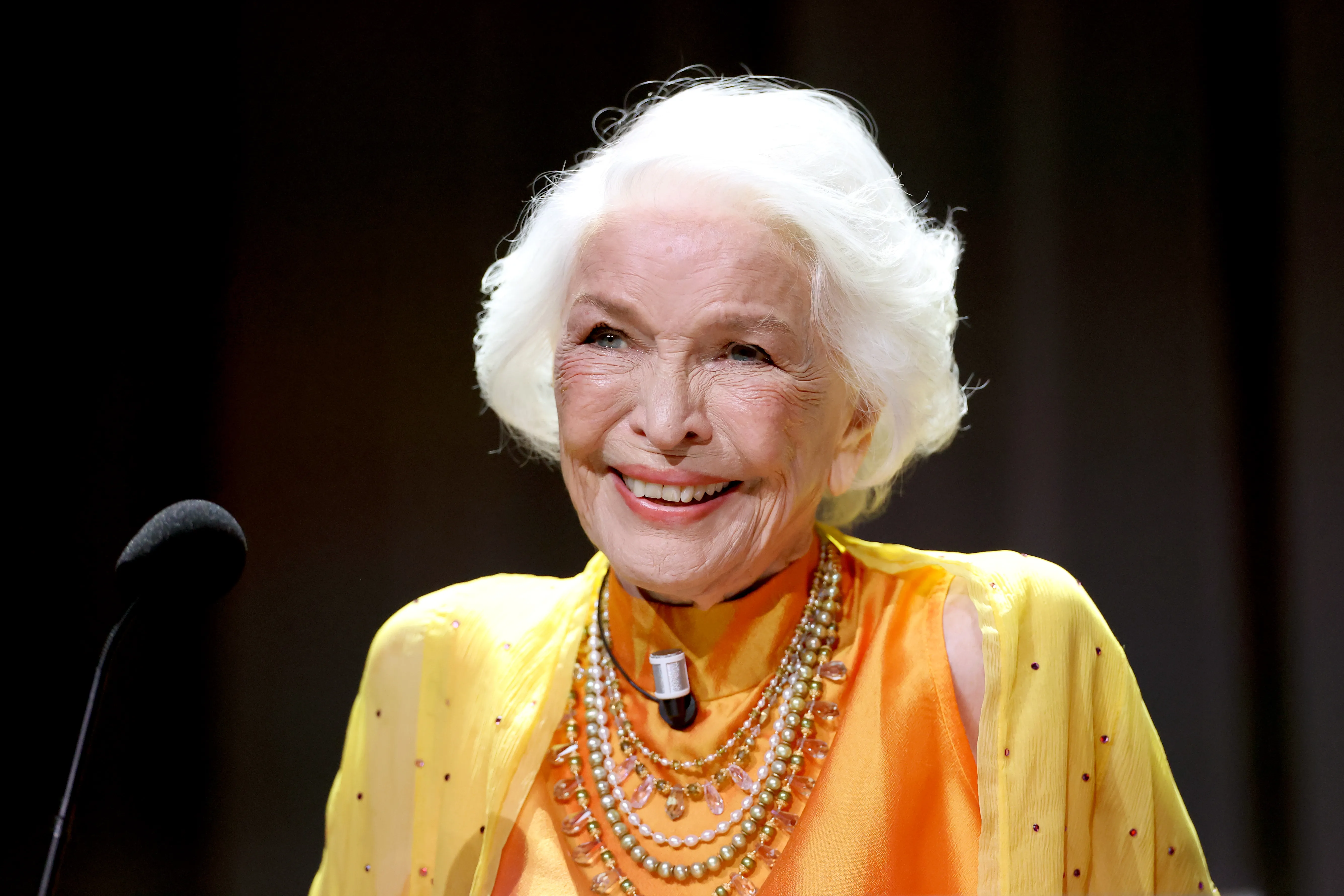 Ellen Burstyn tears up while accepting the Golden Lion for Lifetime Achievement at the Venice Film Festival.