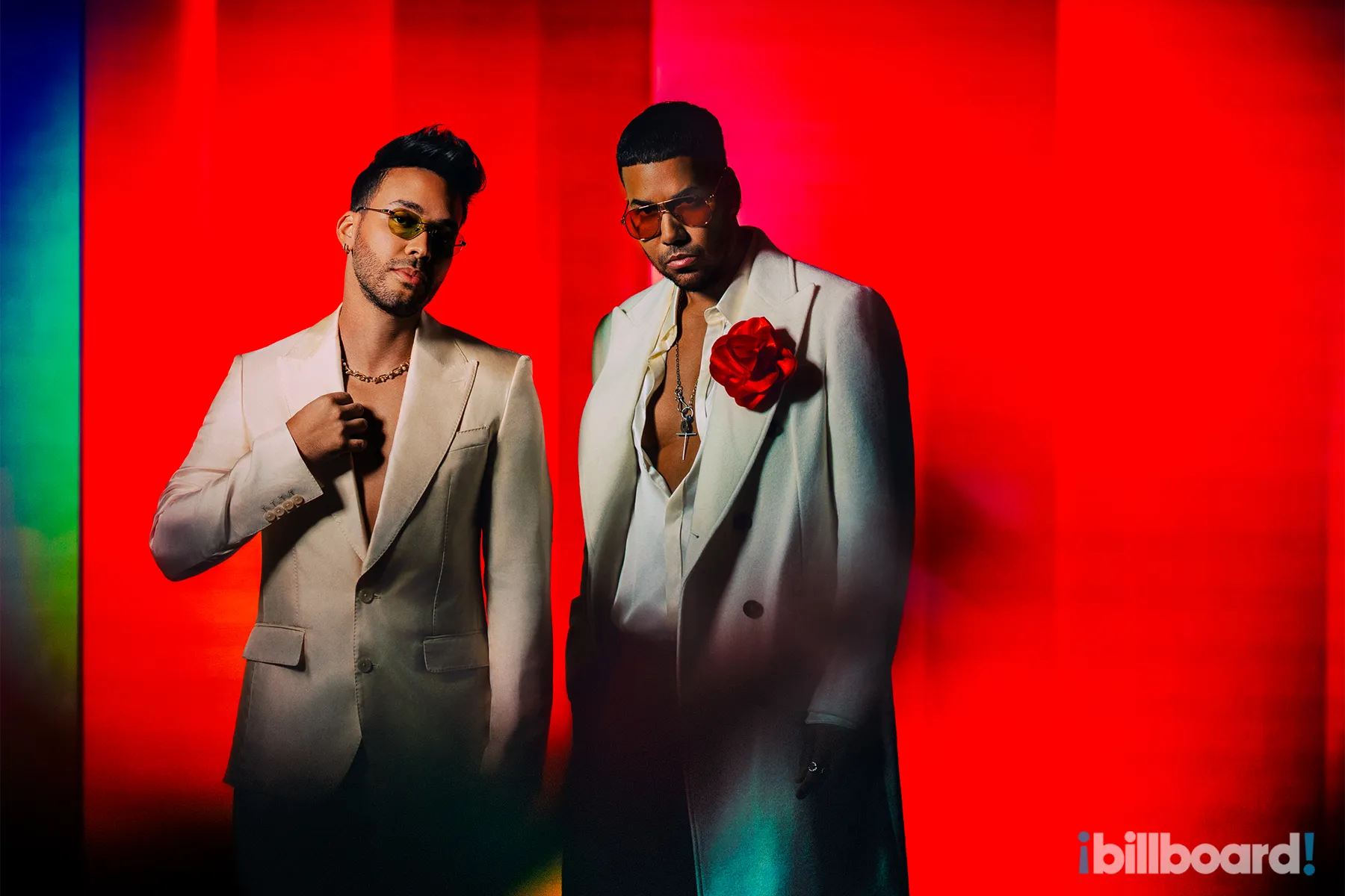Prince Royce, left, and Romeo Santos photographed by Malike Sidibe on Oct. 29, 2025 in New York.
