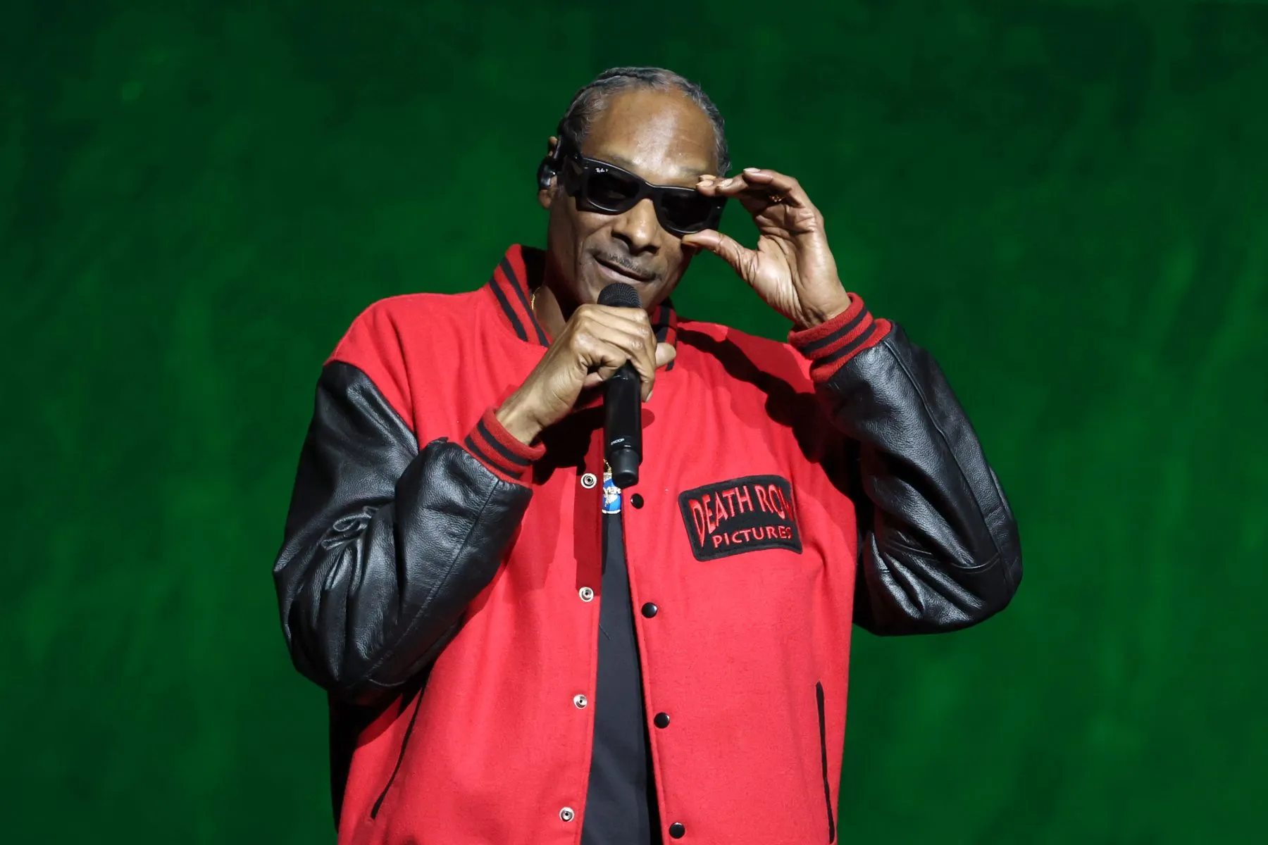 LAS VEGAS, NEVADA - APRIL 15: Snoop Dogg speaks onstage at the Universal Pictures and Focus Features presentation at The Dolby Colosseum at Caesars Palace during CinemaCon, the official convention of Cinema United, on Ap