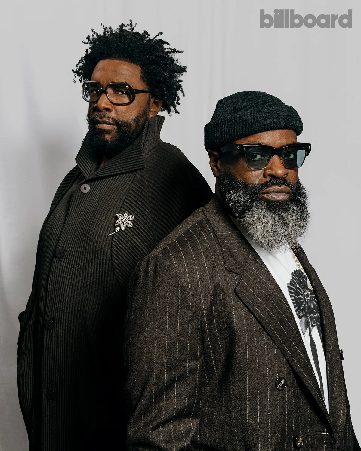 Ahmir "Questlove" Thompson (left) and Tariq "Black Thought" Trotter of The Roots photographed July 15, 2026 in New York.