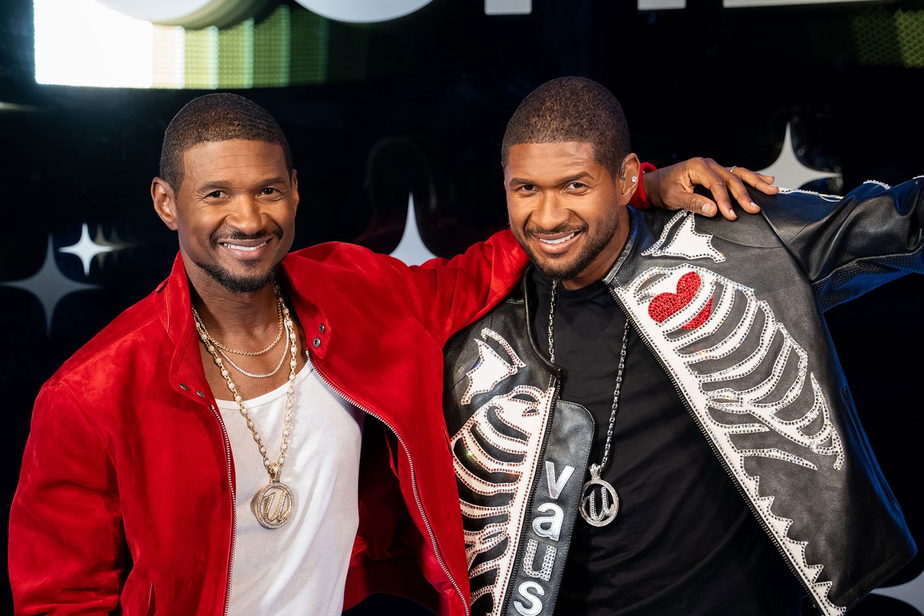Usher and his wax figure