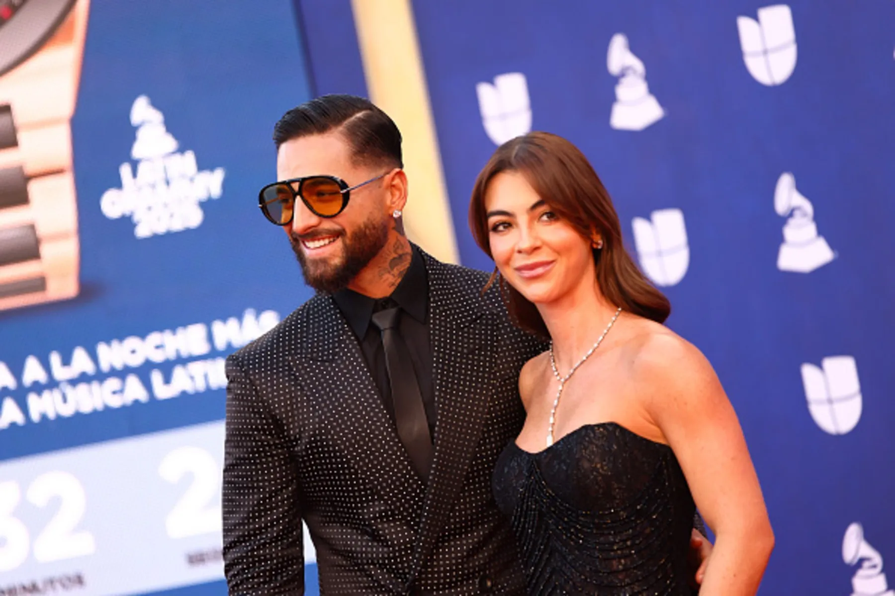 Maluma and Susana Gomez attend the 26th Annual Latin Grammy Awards at the MGM Grand Garden Arena on Nov. 13, 2025 in Las Vegas.