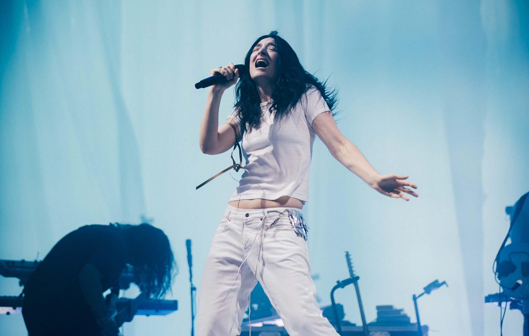 Lorde performing live on stage at All Points East festival in London