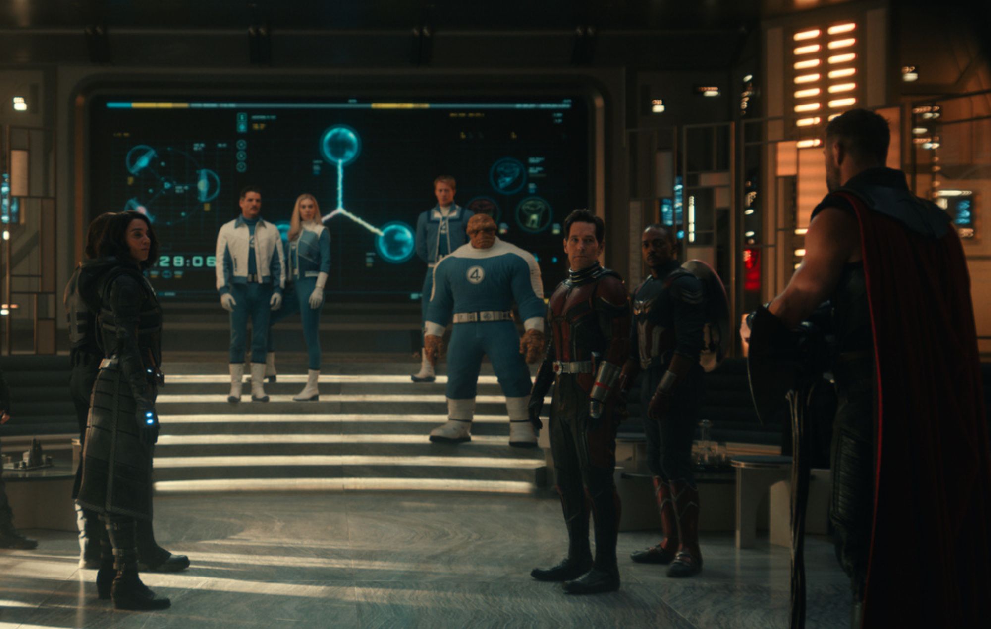 Marvel Studios logo display at a film event