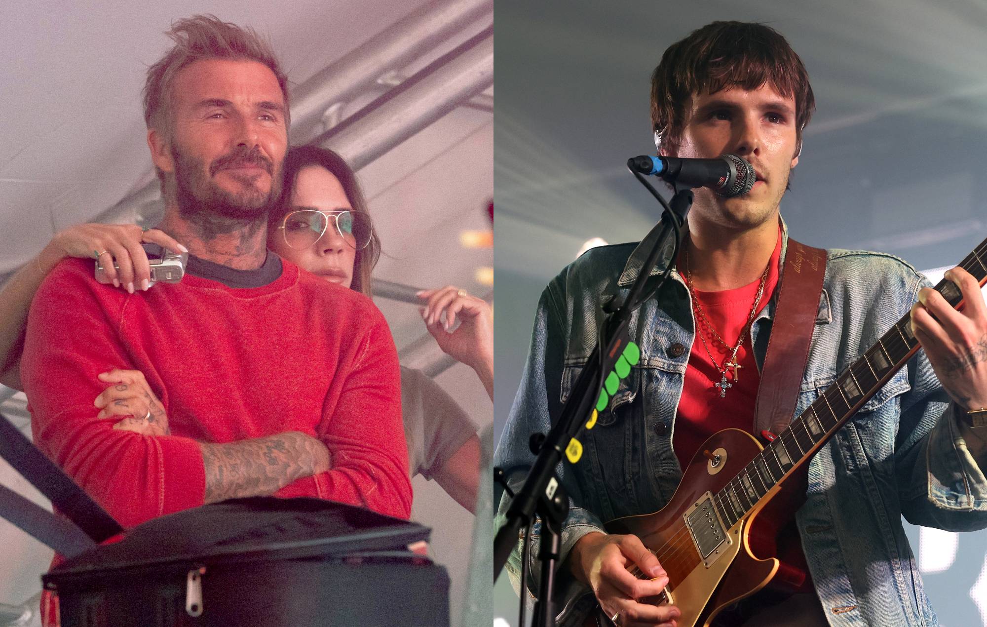 David and Victoria Beckham watching Cruz Beckham perform at Reading Festival
