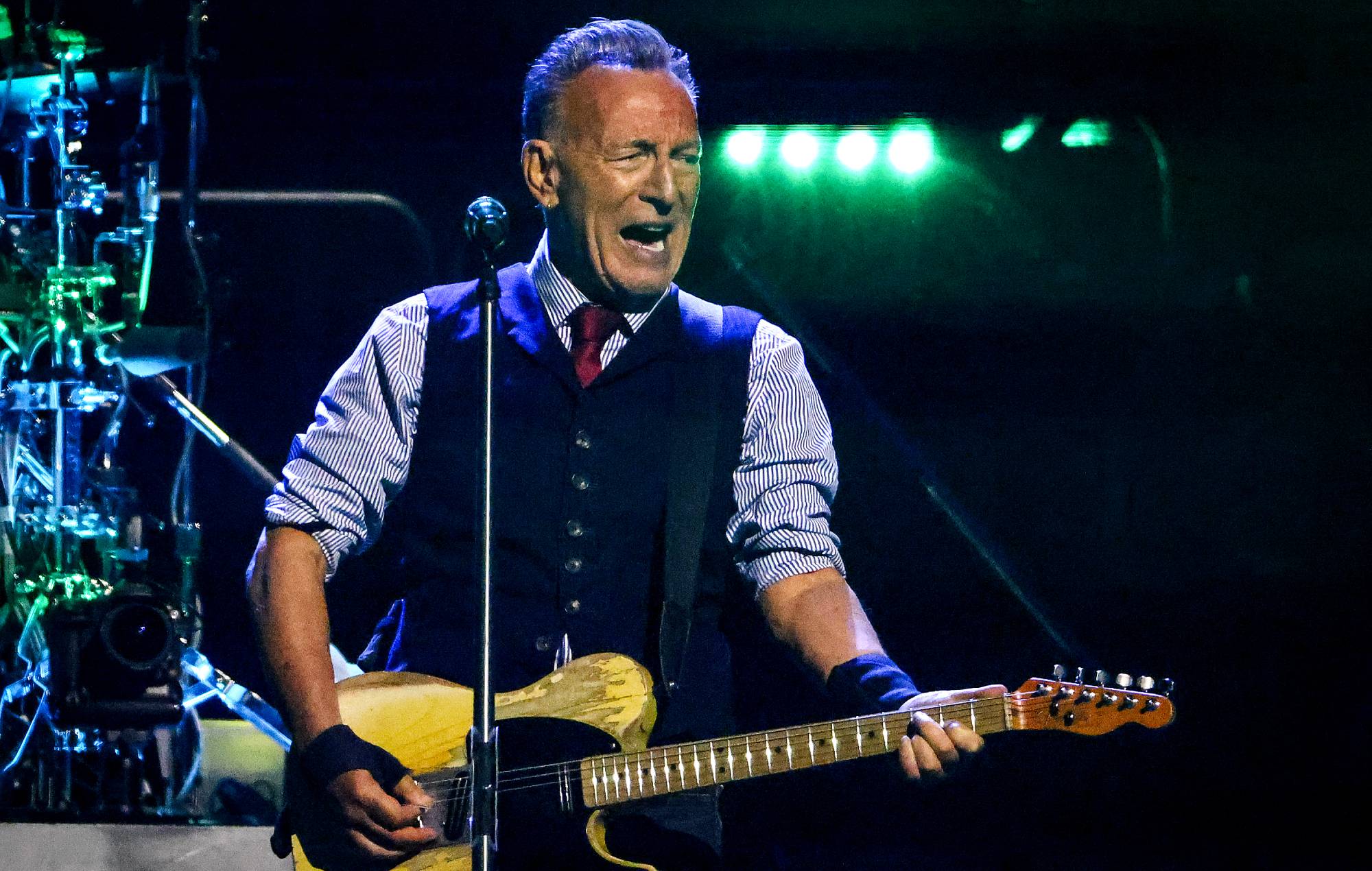 Bruce Springsteen performing live on stage