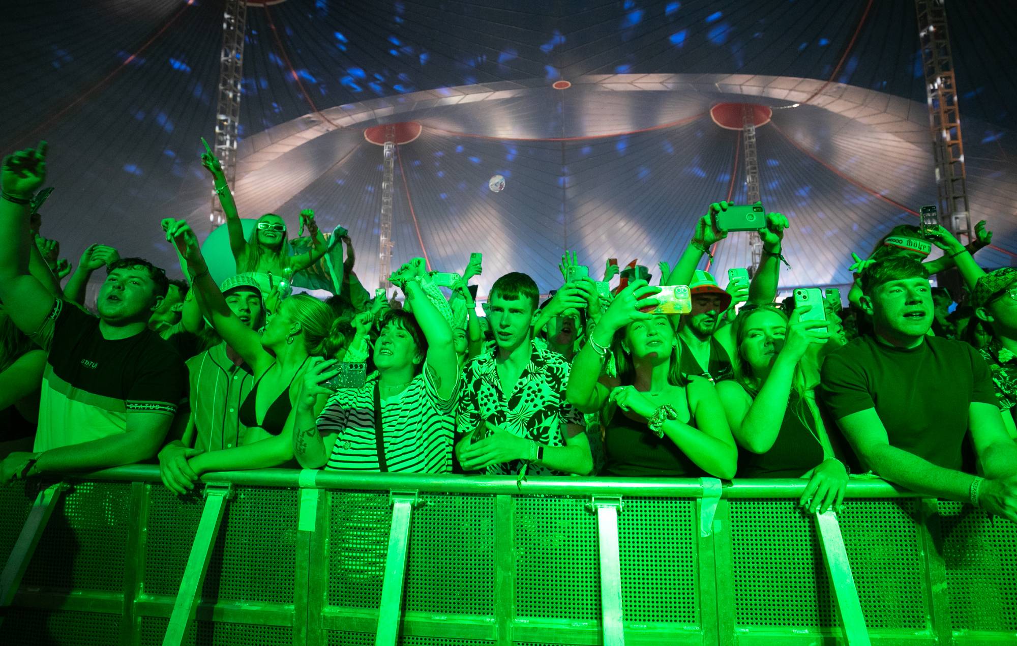 Electric Picnic festival crowd gathering near a stage at Stradbally Hall