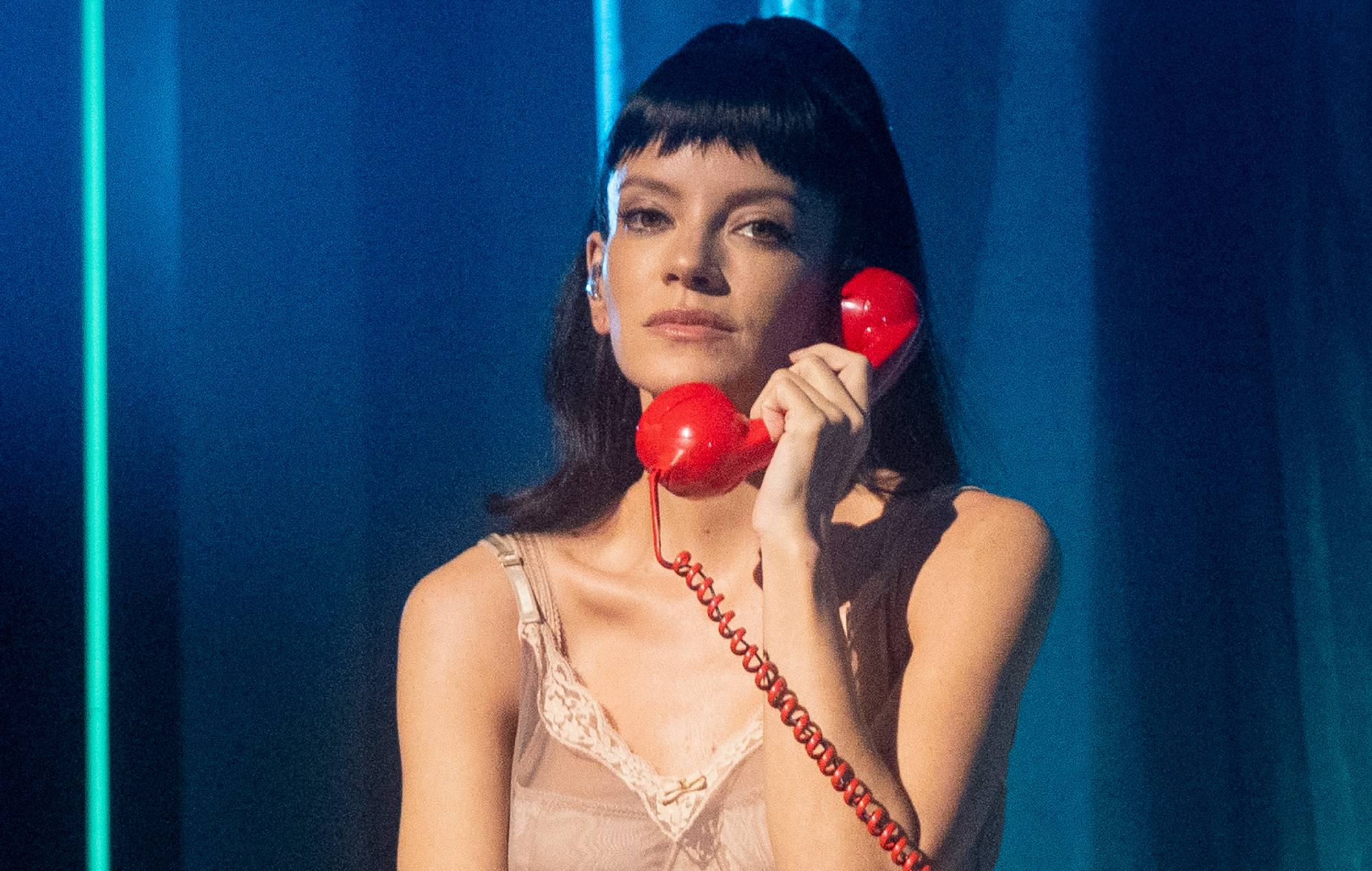 Lily Allen performing live on stage