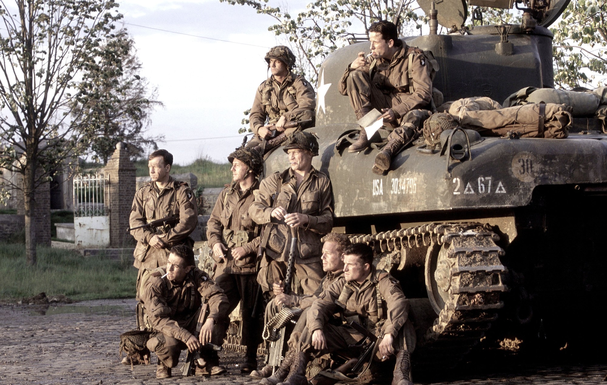 Promotional poster and promotional artwork from the HBO war miniseries Band of Brothers