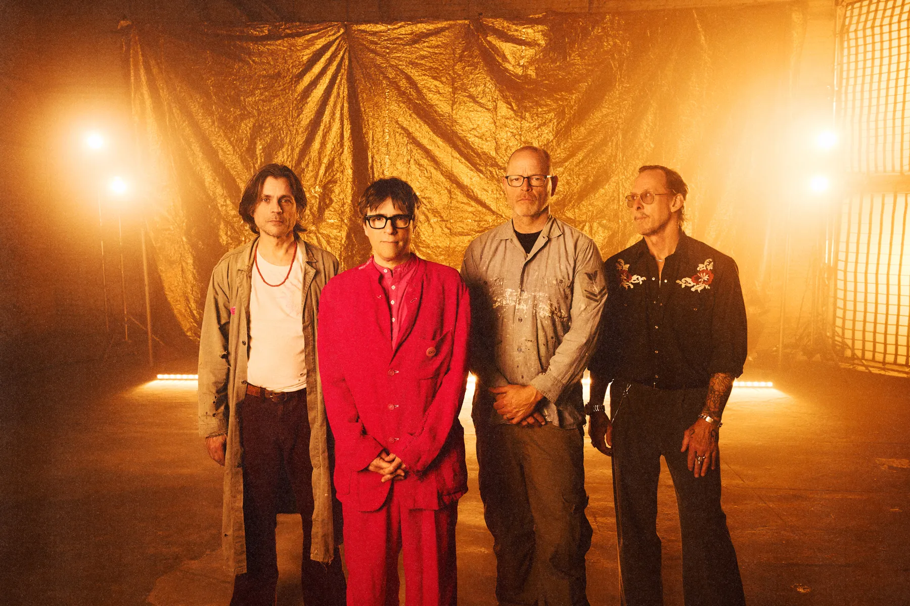 Weezer performing live on stage