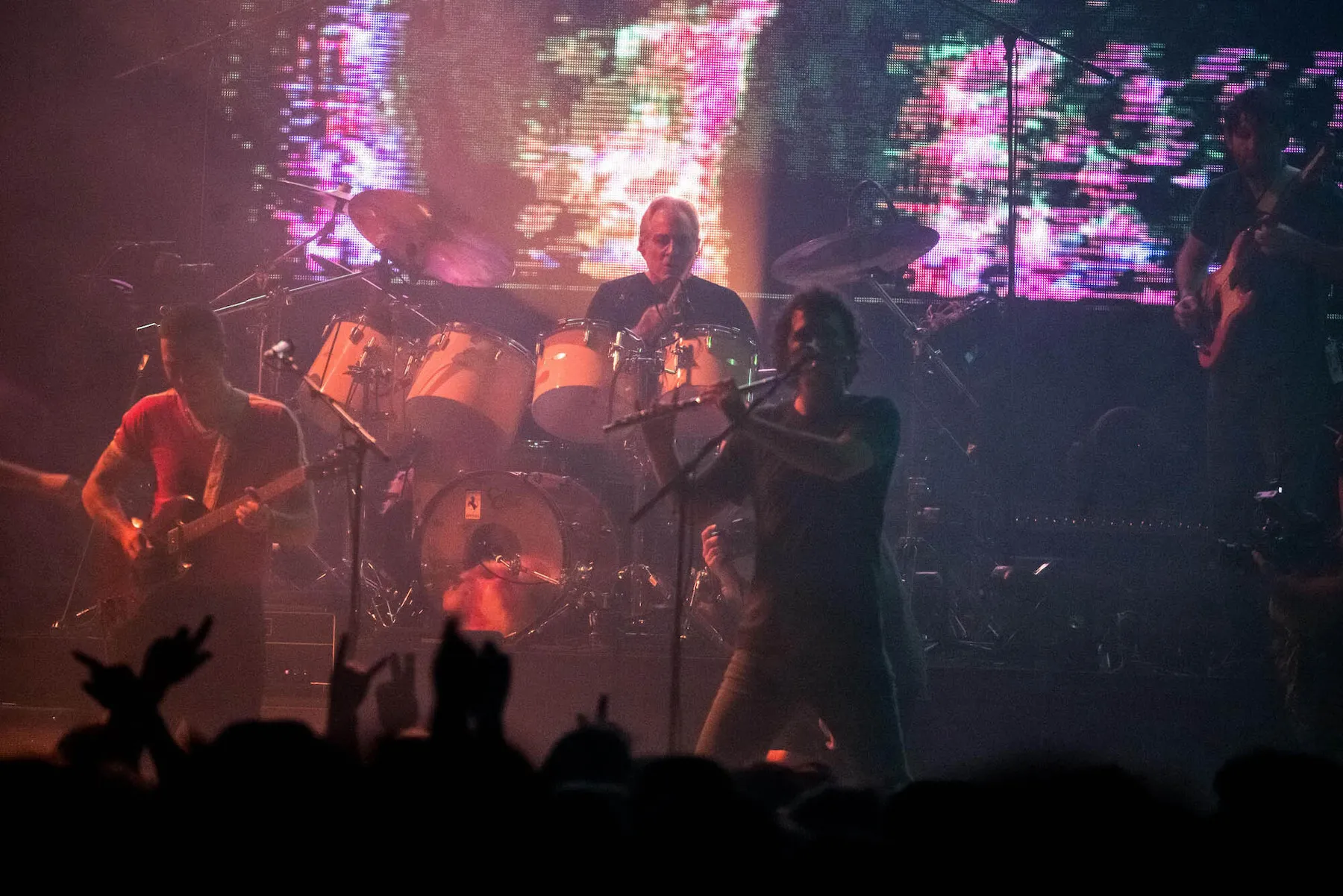 Max Weinberg performing on drums live with King Gizzard and the Lizard Wizard at Forest Hills Stadium