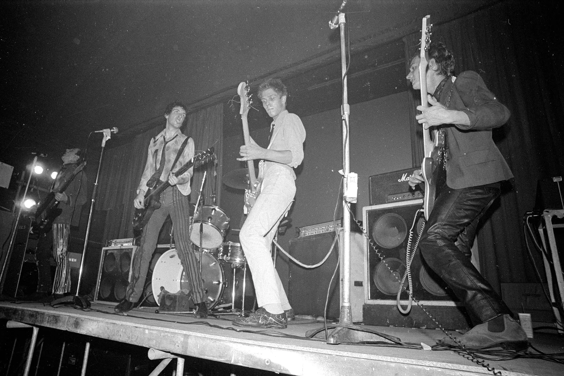 The Clash performing live during an early UK concert