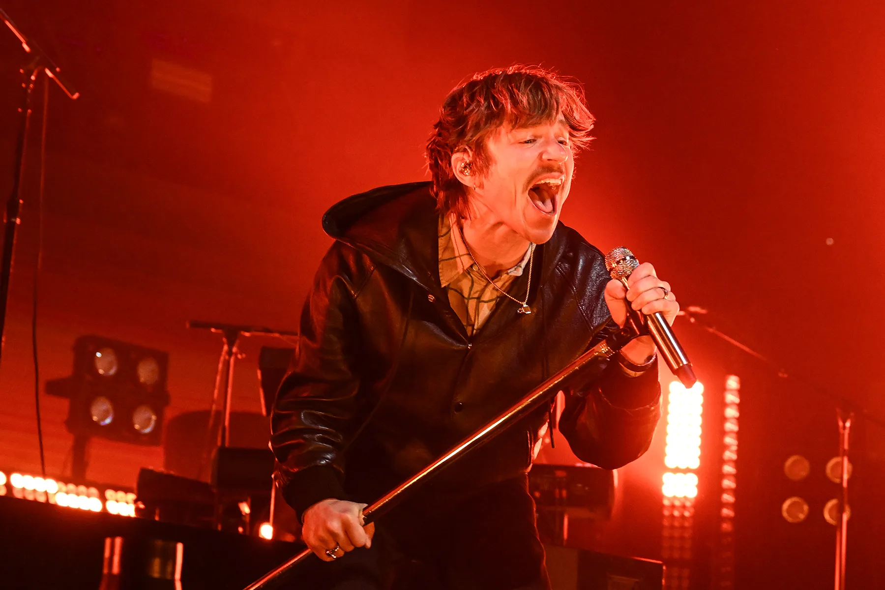 Cage the Elephant frontman Matt Shultz performing live on stage