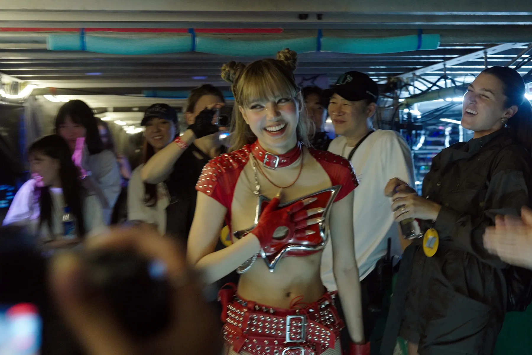 Blackpink member Lisa performing on stage during a concert appearance