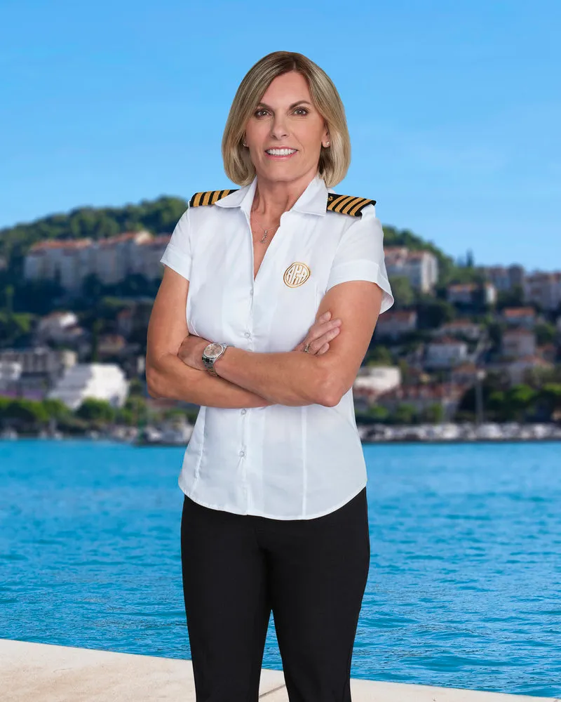 Captain Sandy Yawn speaking during a Below Deck Mediterranean scene