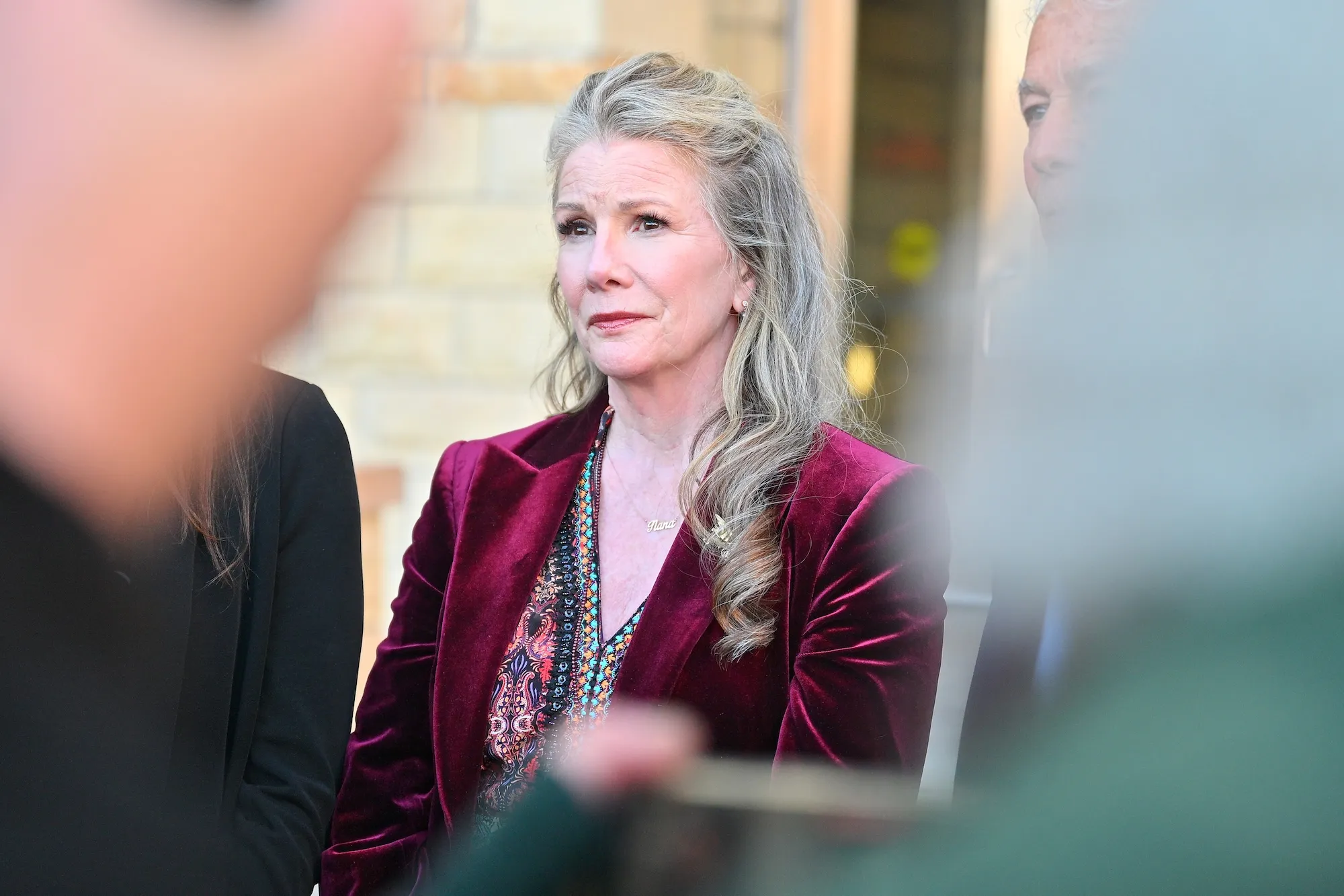 Melissa Gilbert speaking at a Hollywood public event