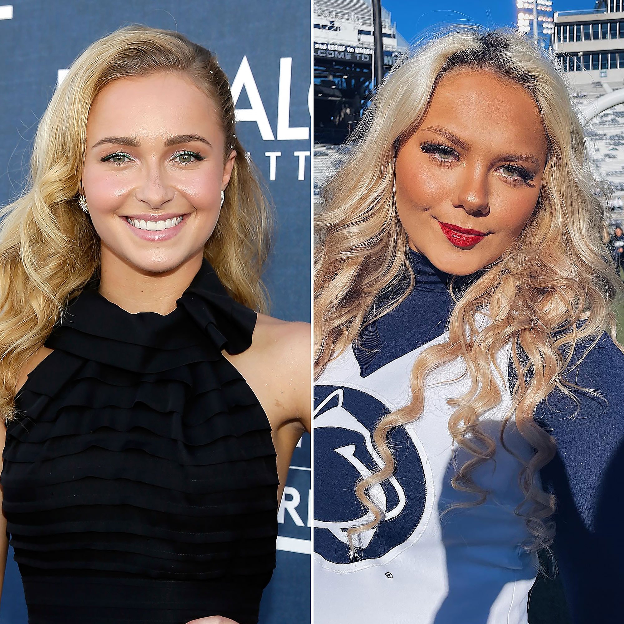 Hayden Panettiere posing on a Hollywood red carpet