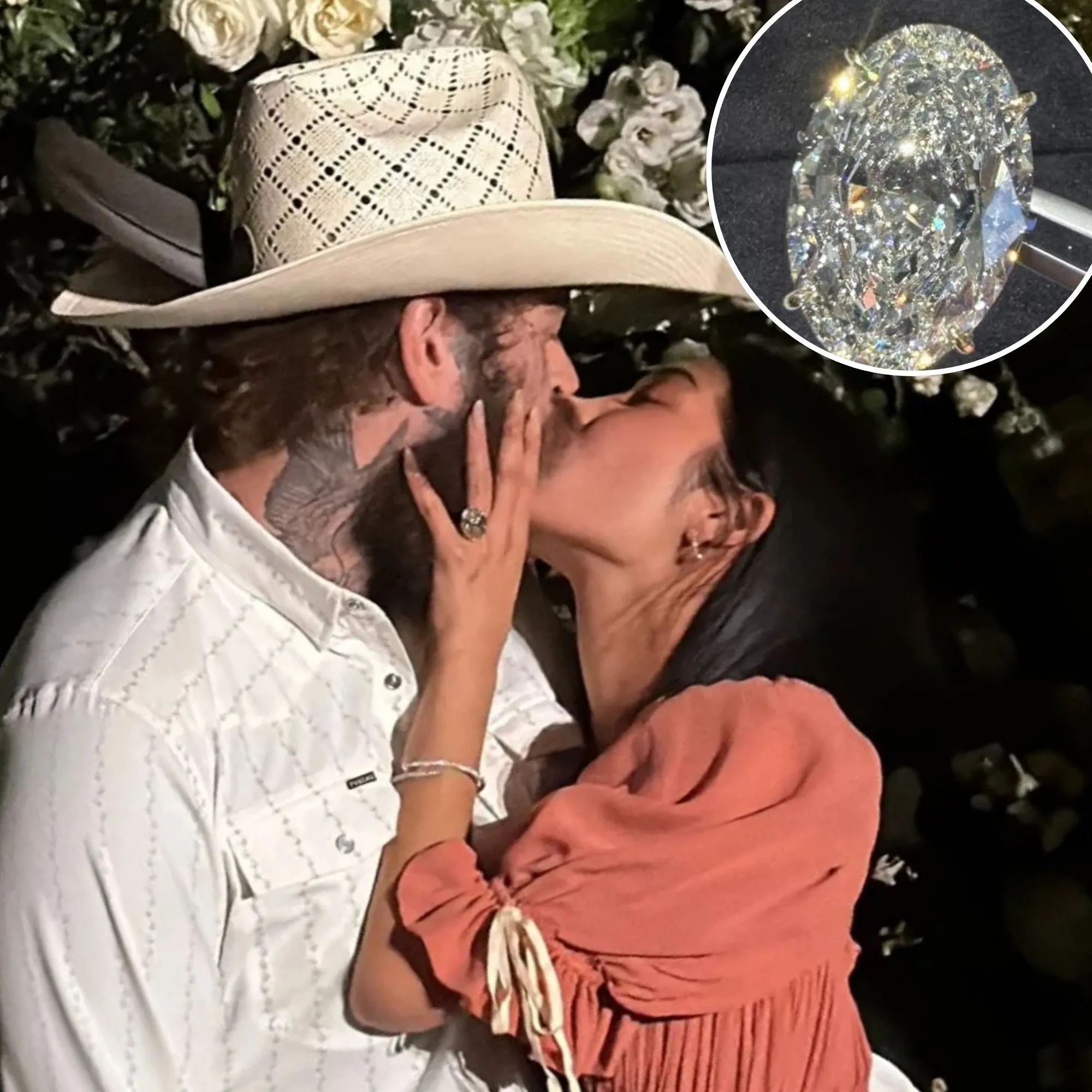 Post Malone custom 20-carat engagement ring for Christy Lee made by Angel City Jewelers