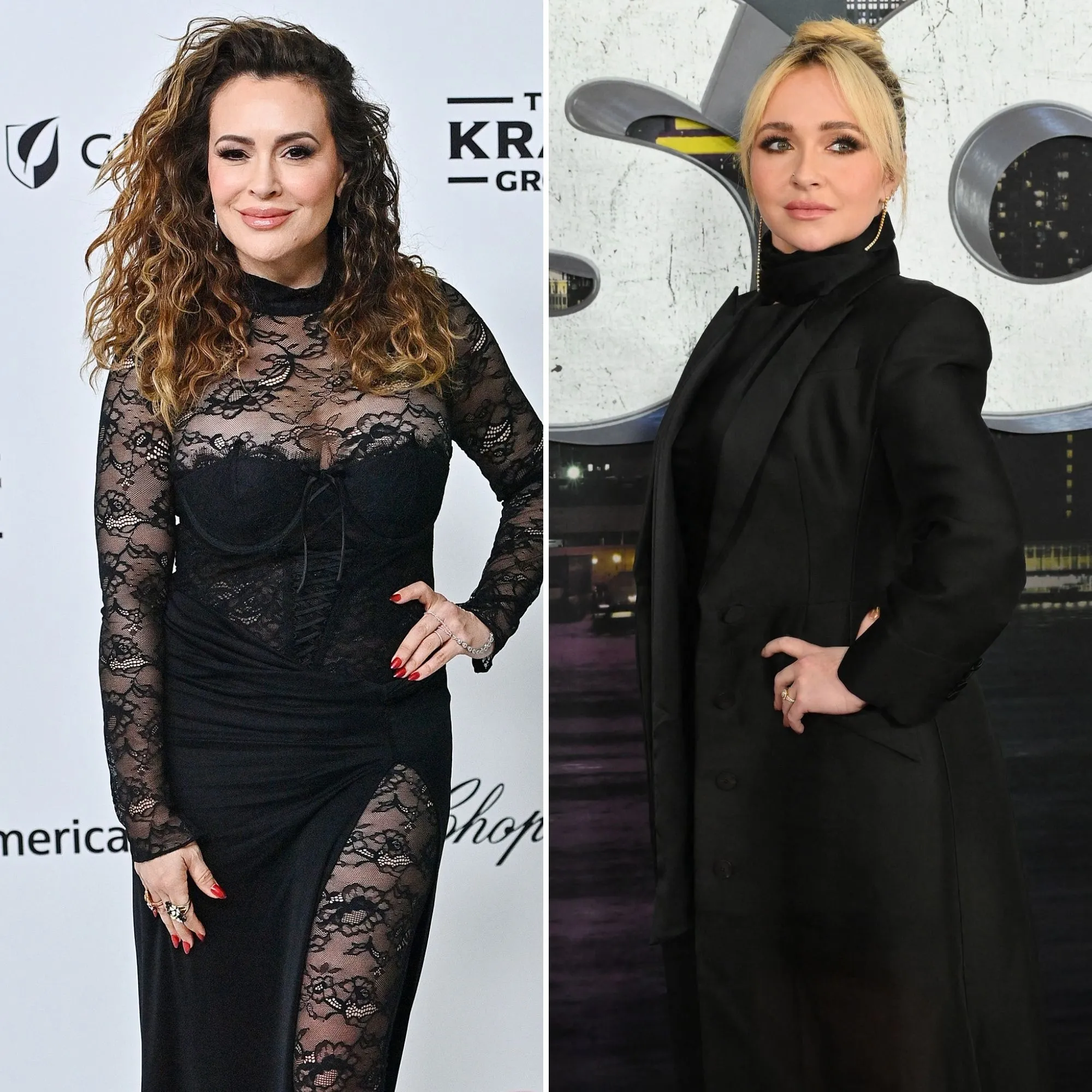 Alyssa Milano and Hayden Panettiere smiling together