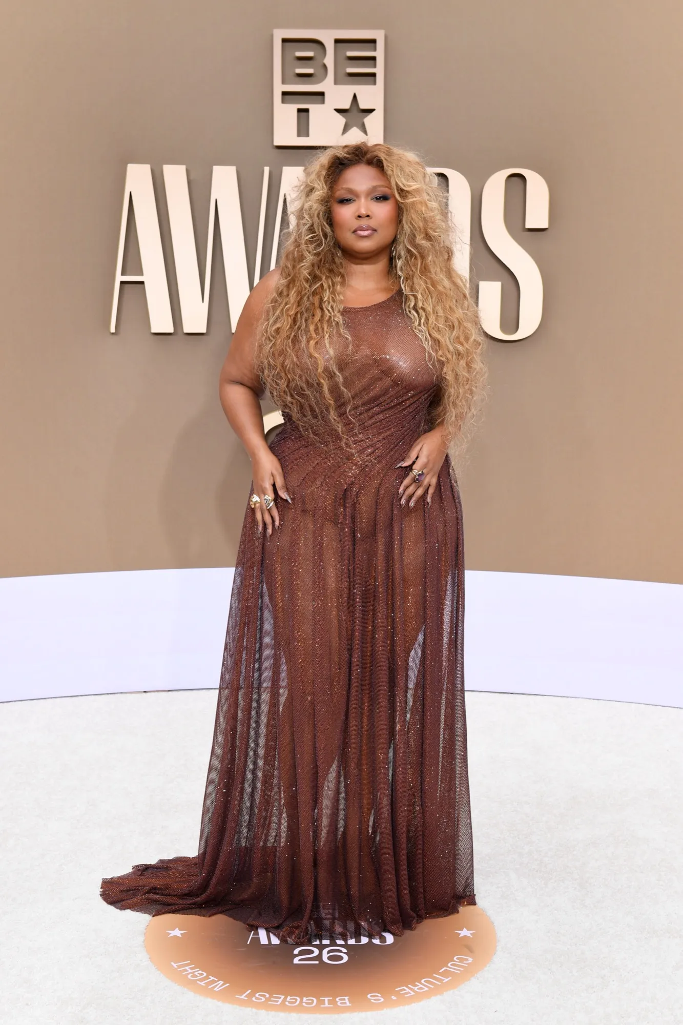 Lizzo posing on a red carpet