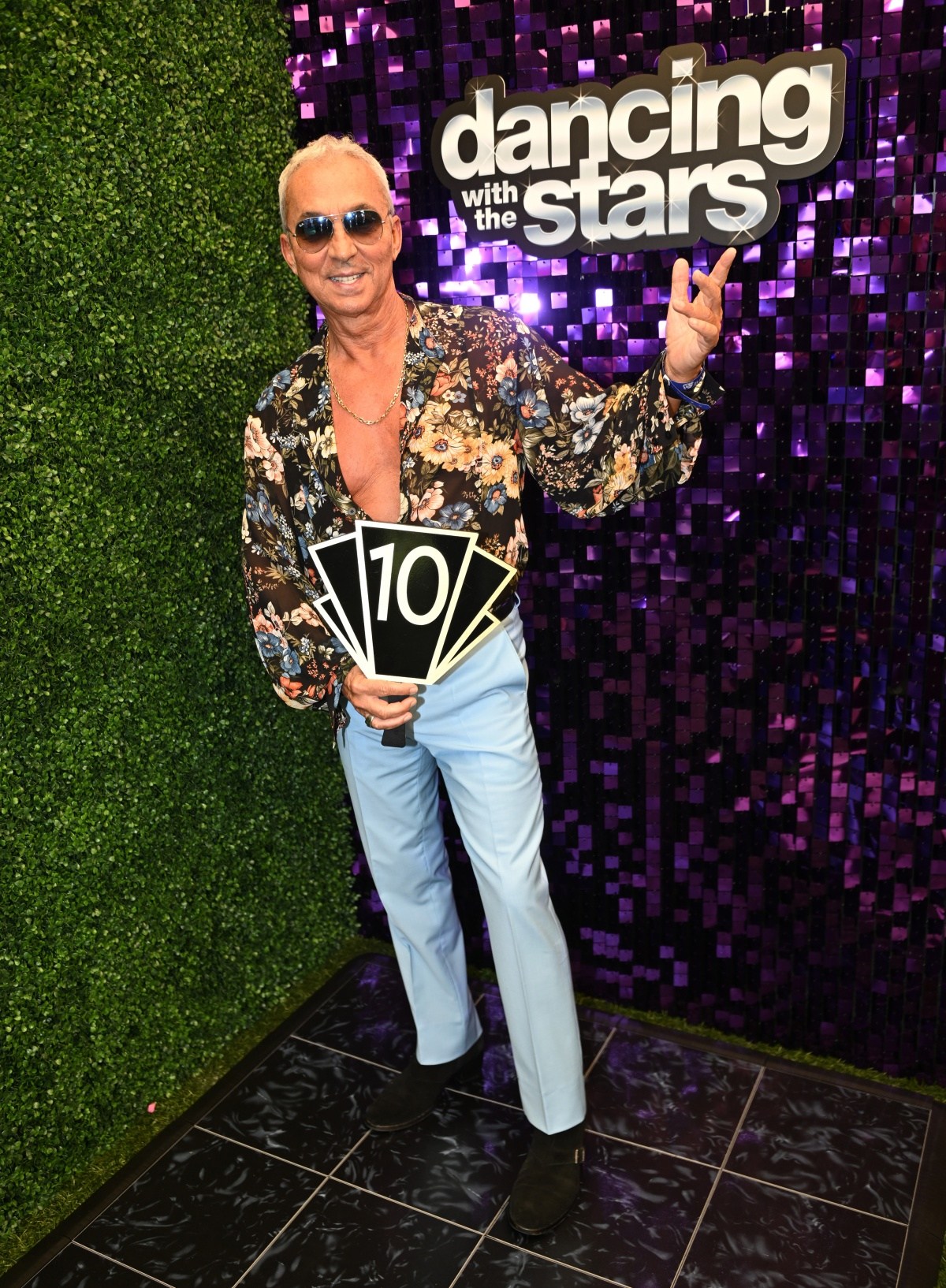 Bruno Tonioli posing on the red carpet at the Emmy Awards