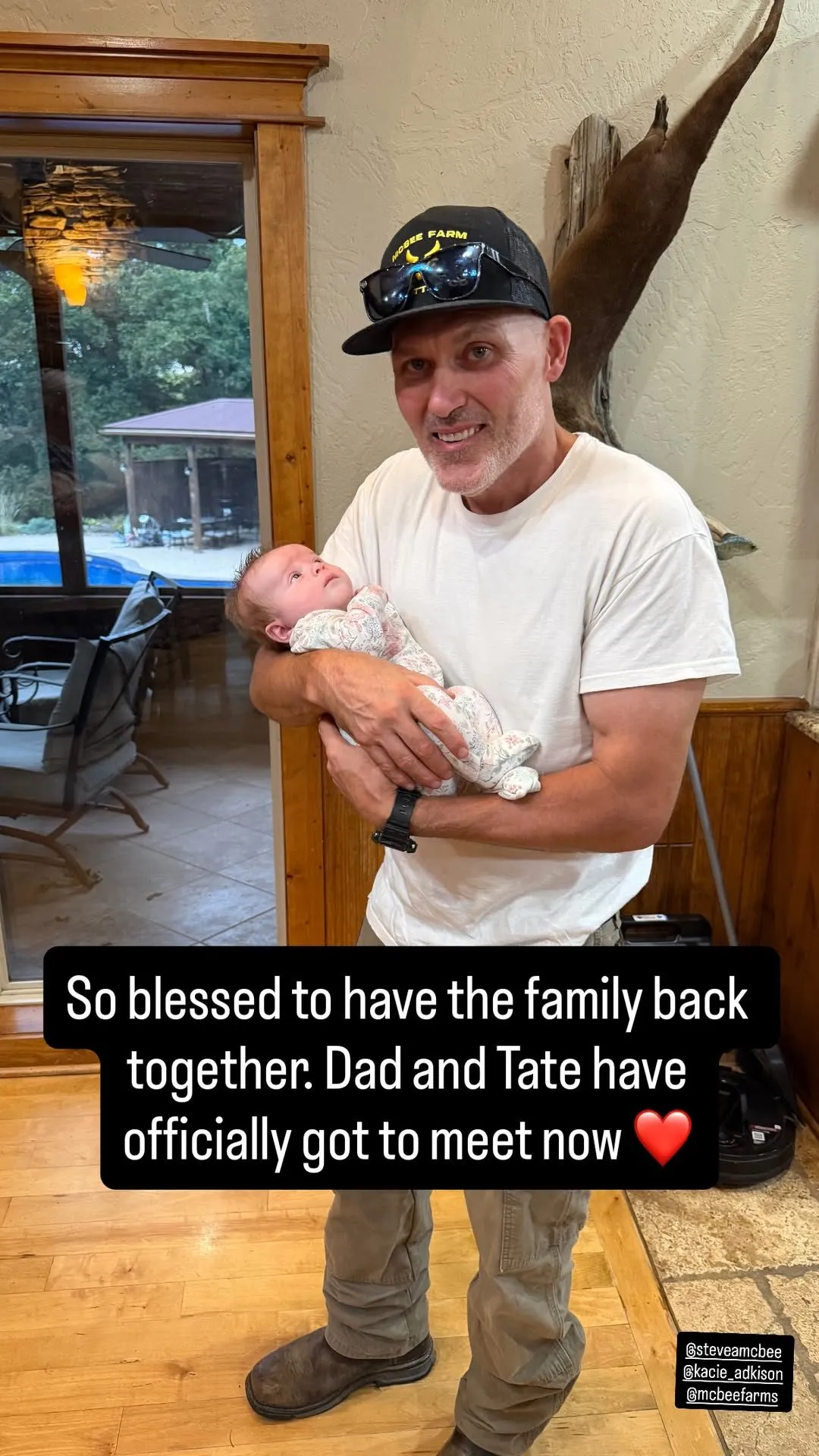 Steve McBee Sr. smiling after returning home to his farm following his prison release