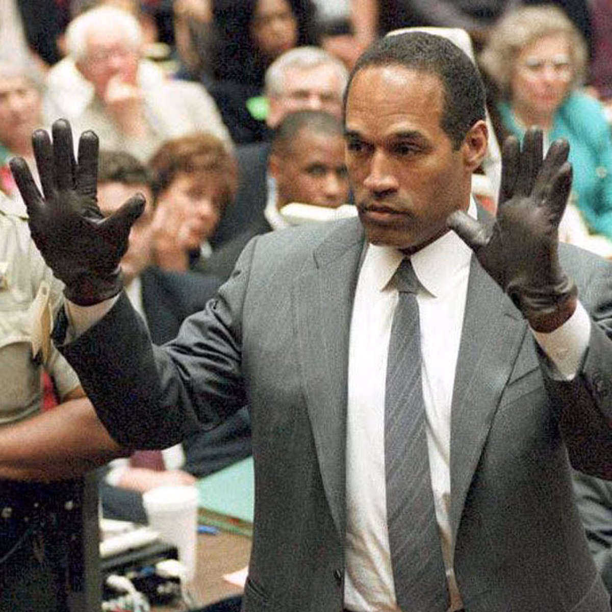 O.J. Simpson looking on during his televised 1995 murder trial in Los Angeles