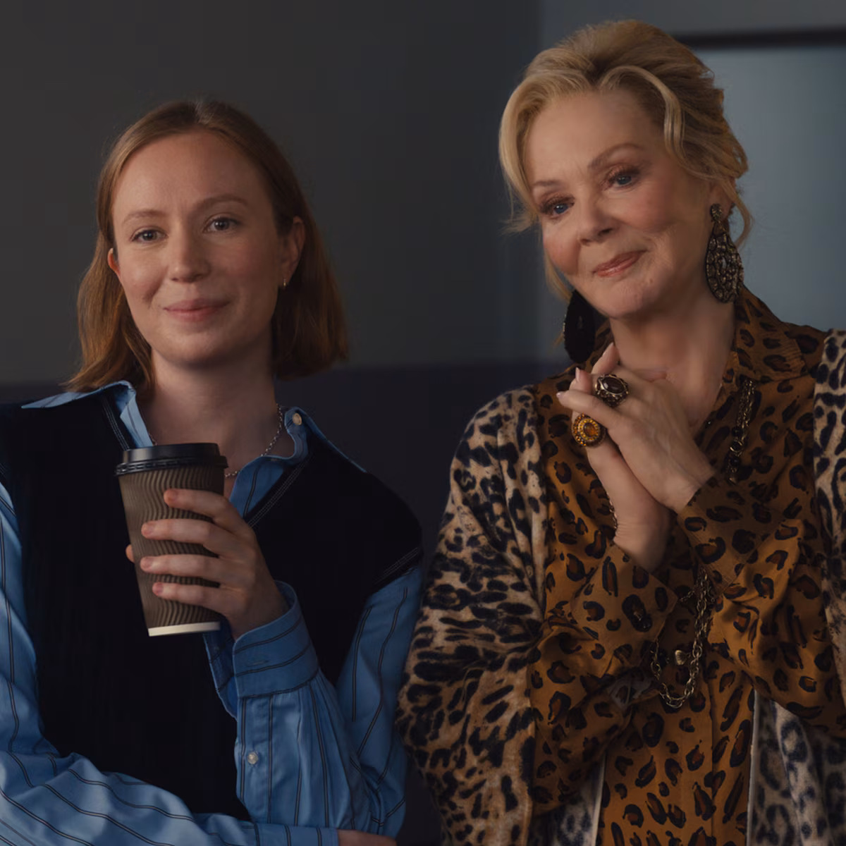 Jean Smart and Hannah Einbinder on set