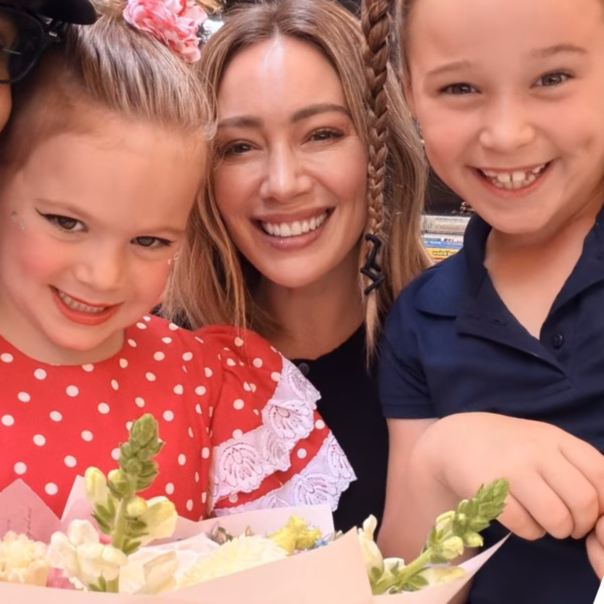 Hilary Duff's daughter Mae showing off a 2000s Lizzie McGuire style outfit