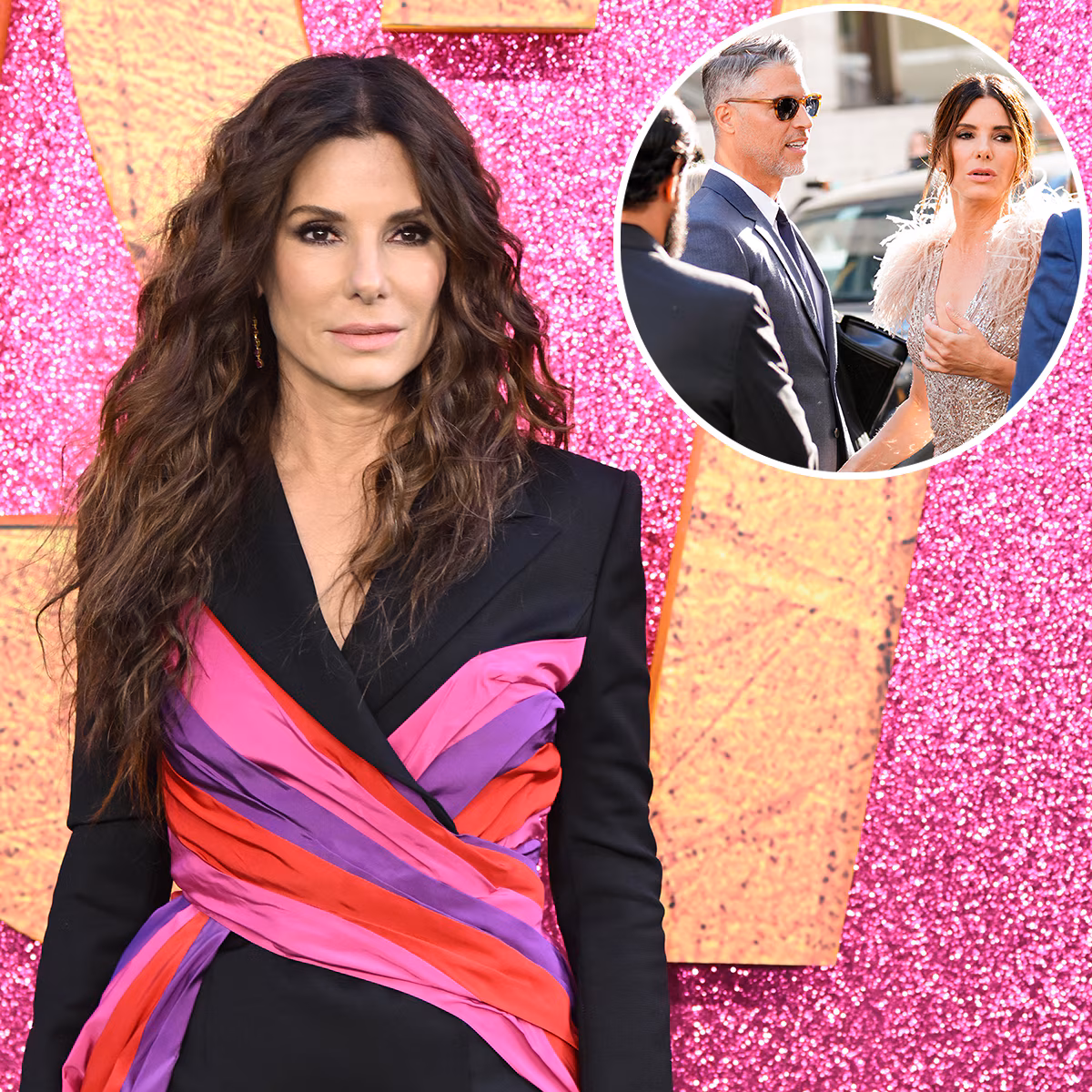 Sandra Bullock smiling at an event while posing for photographers.