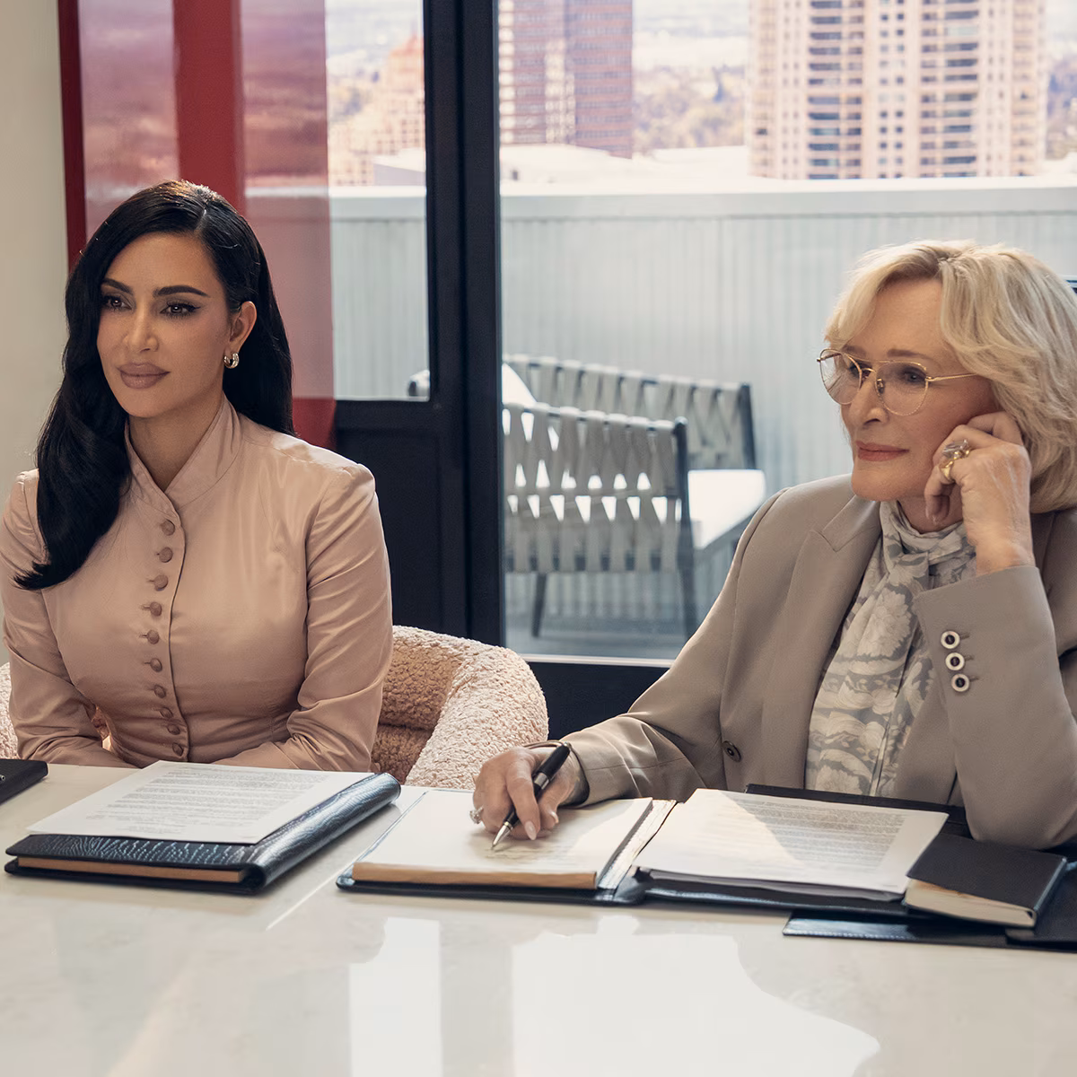 Glenn Close and Kim Kardashian at an industry event