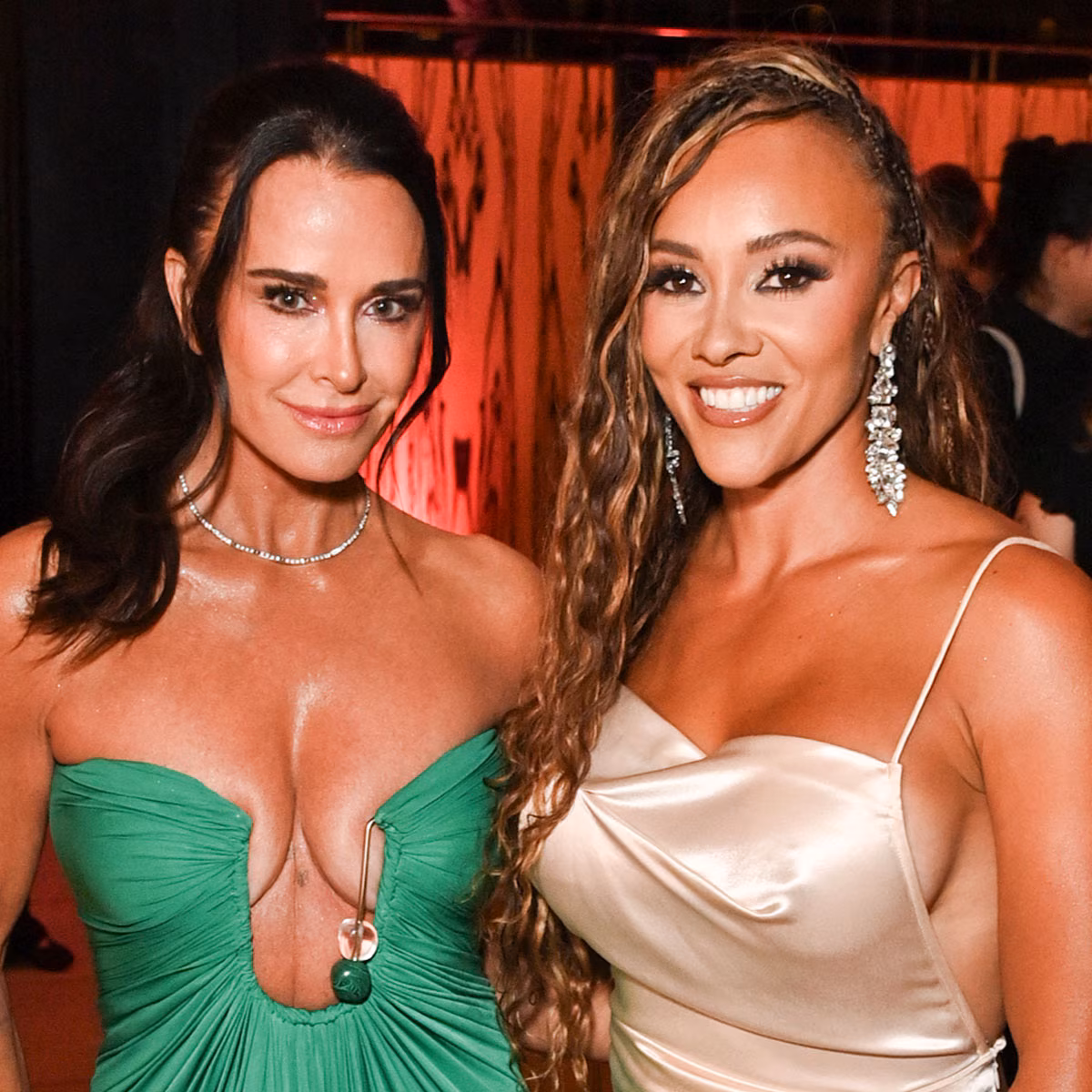 Kyle Richards looking focused at an event