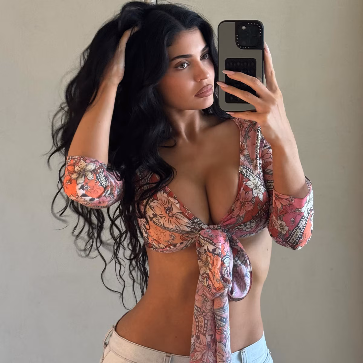 Kylie Jenner posing at a high-profile glamour event