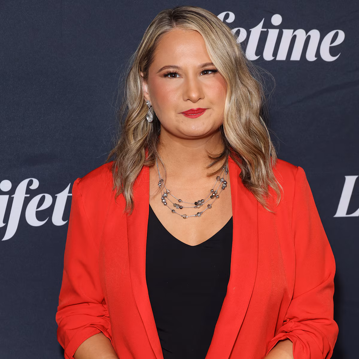 Gypsy Rose Blanchard attending a public event in a dark outfit