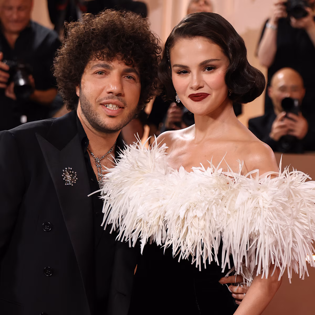 Benny Blanco and Selena Gomez posing together