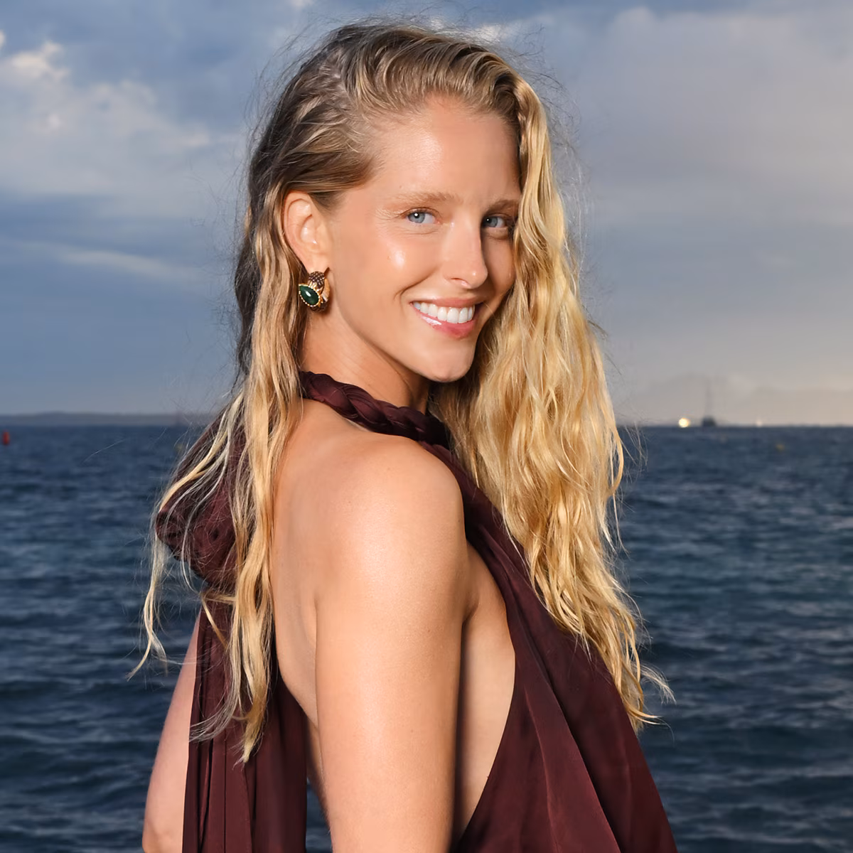 Model Abby Champion posing during a fashion week event