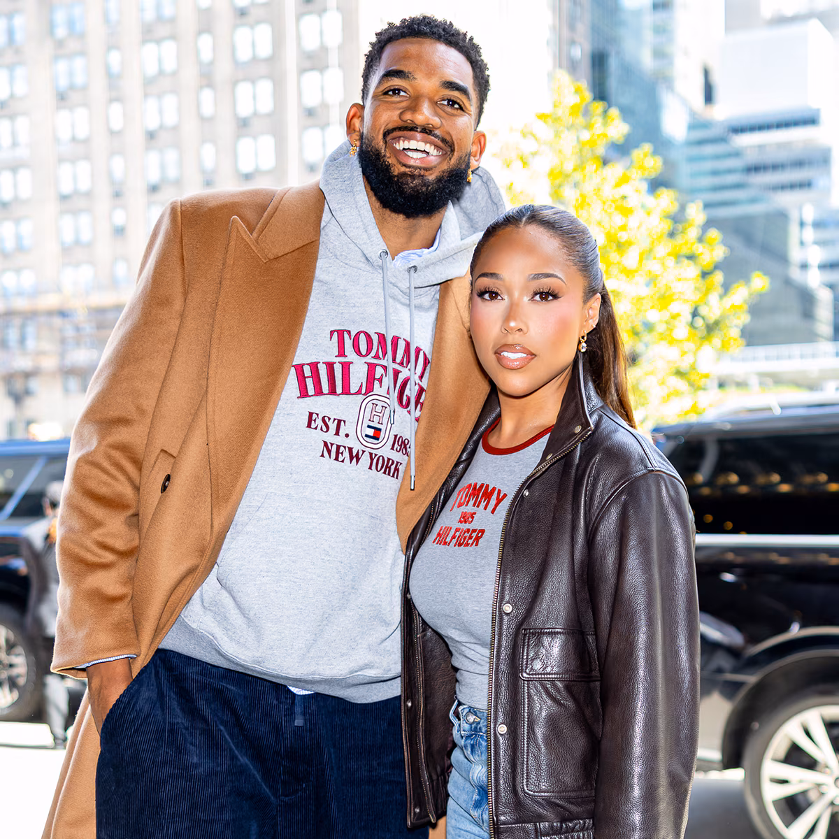 Jordyn Woods and Karl-Anthony Towns posing together at an event