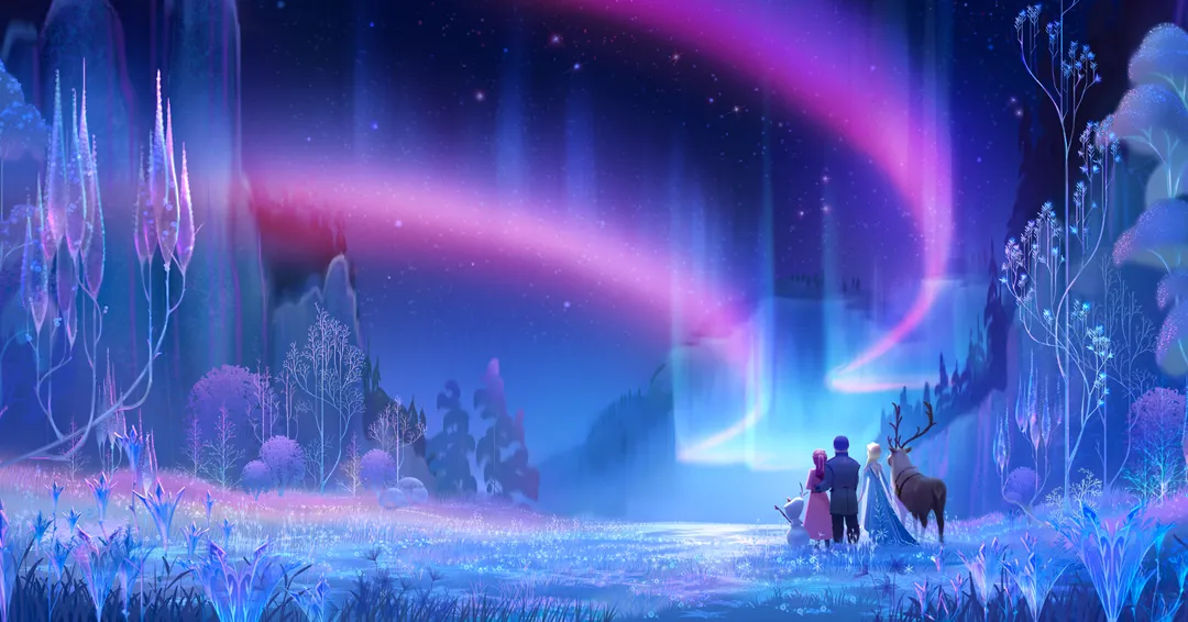 Idina Menzel, Kristen Bell, and Josh Gad presenting Frozen 3 at Disney D23