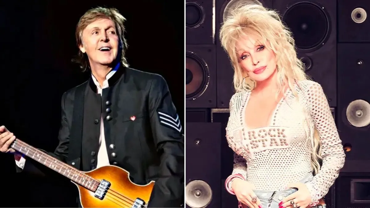 Paul McCartney and Dolly Parton vintage photo from 1974